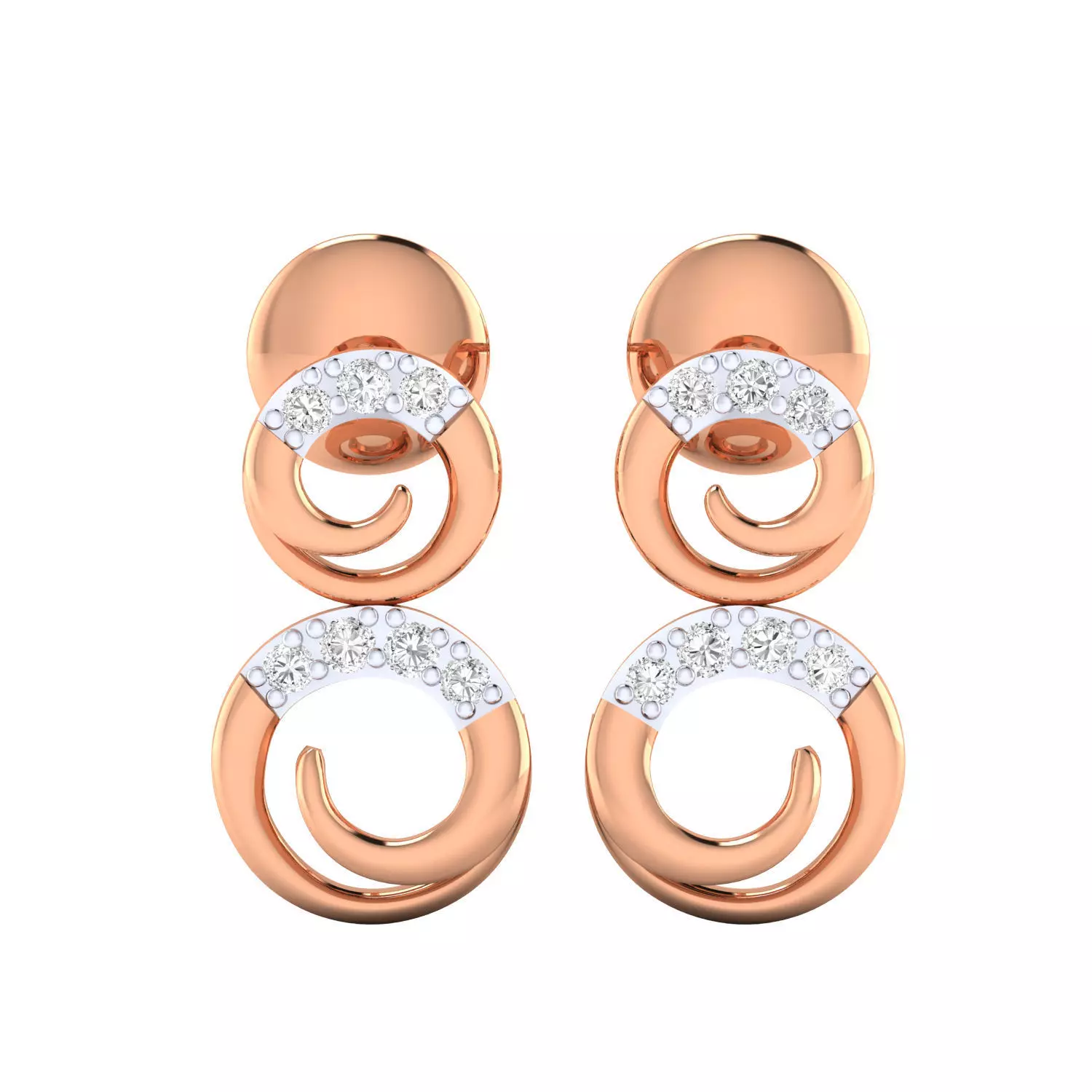 Women Earrings STL JCD OBJ FBX Renders Details 3D print model_0