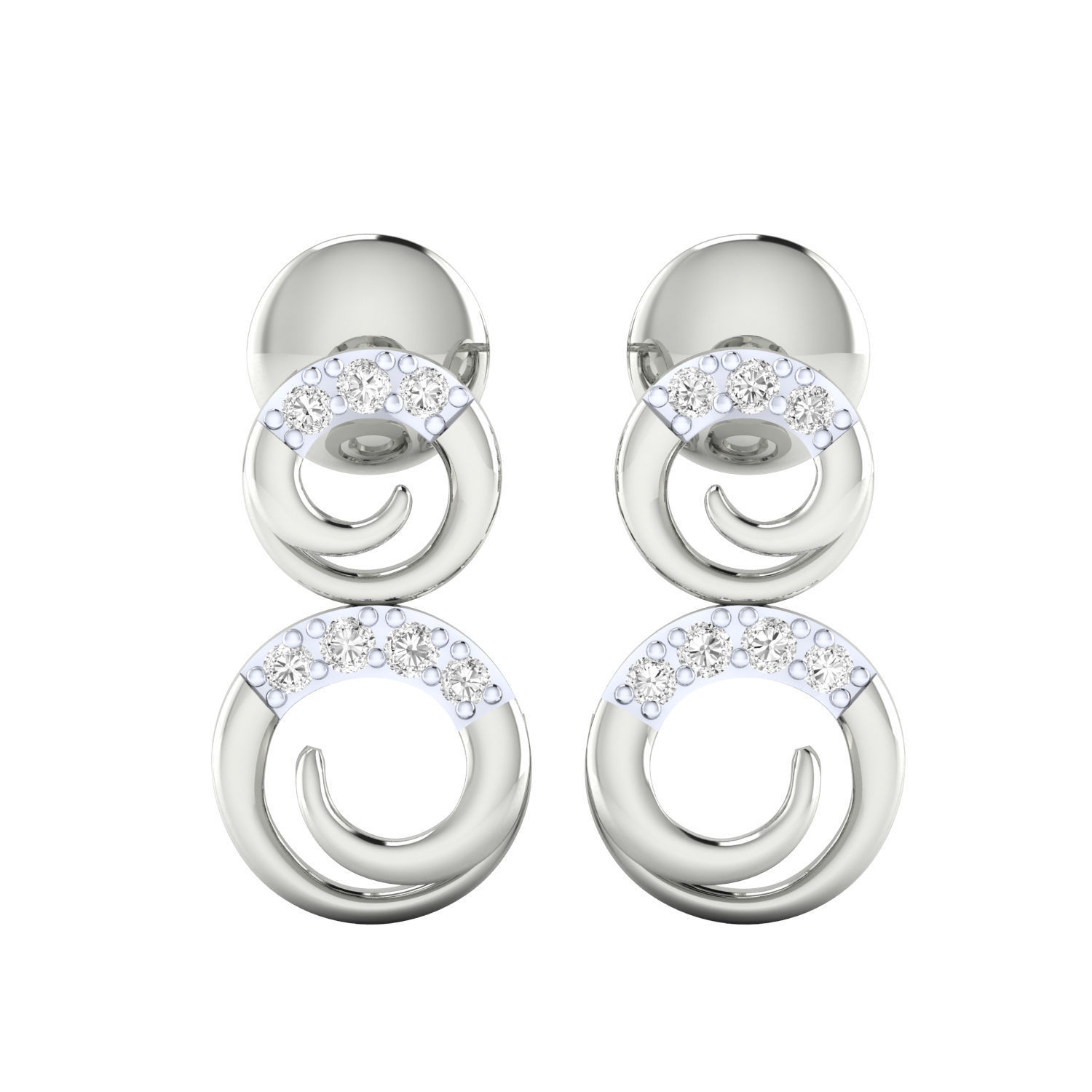 Women Earrings STL JCD OBJ FBX Renders Details 3D print model_10