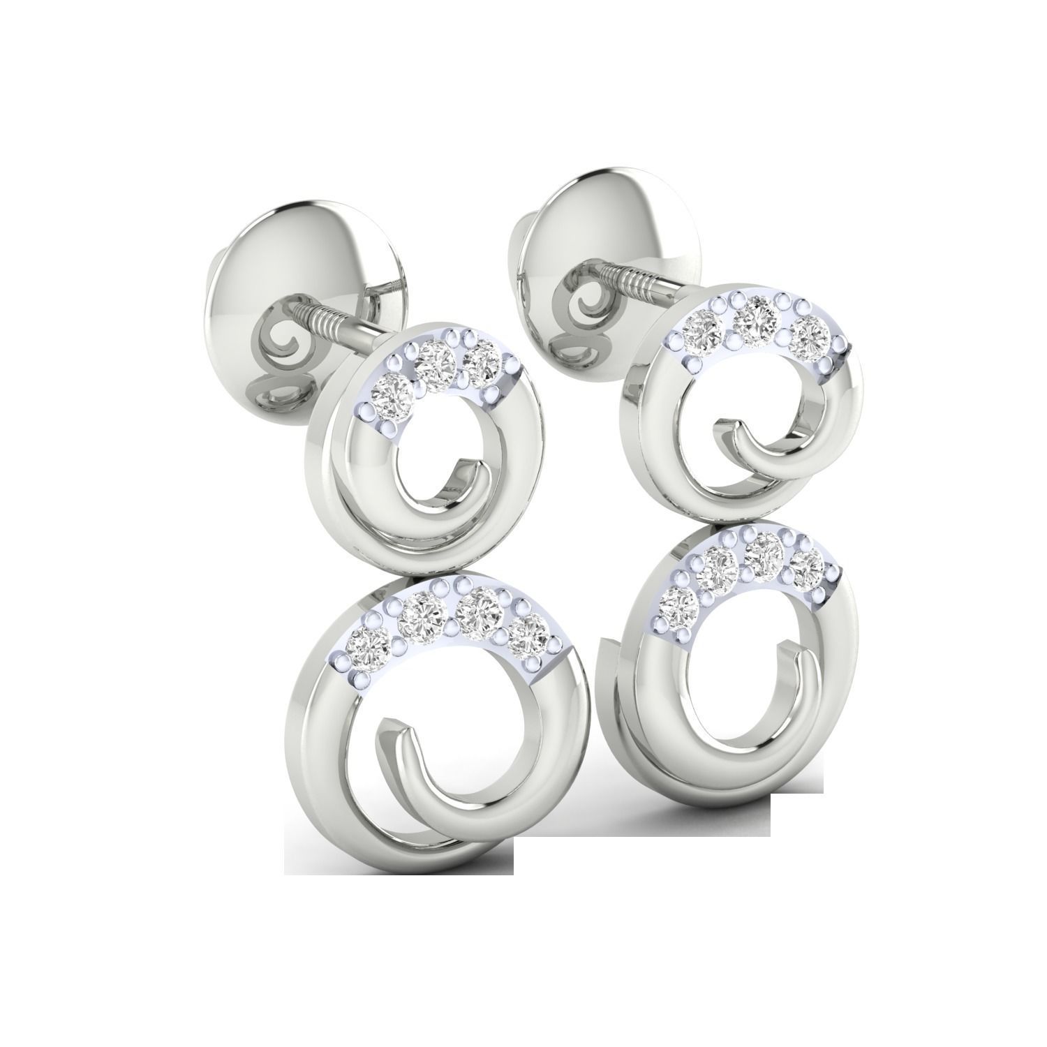 Women Earrings STL JCD OBJ FBX Renders Details 3D print model_7