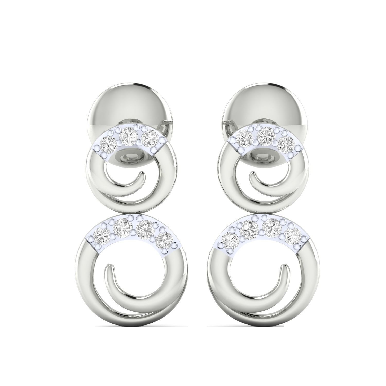 Women Earrings STL JCD OBJ FBX Renders Details 3D print model_11