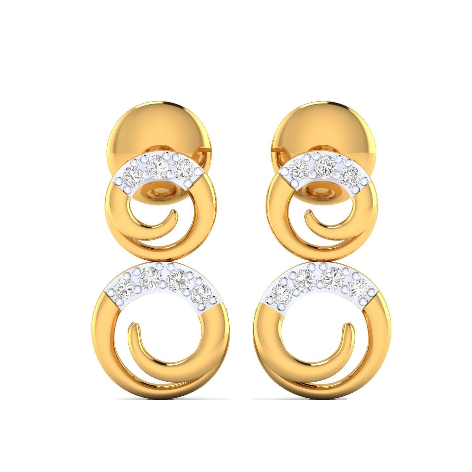 Women Earrings STL JCD OBJ FBX Renders Details 3D print model_17