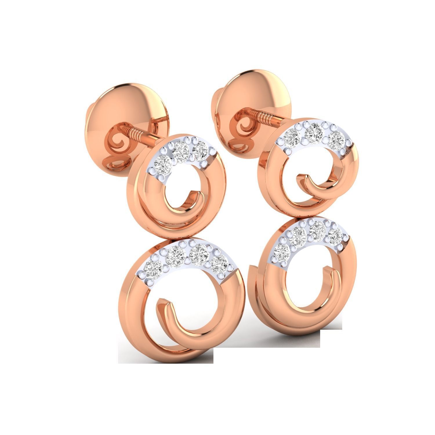 Women Earrings STL JCD OBJ FBX Renders Details 3D print model_2