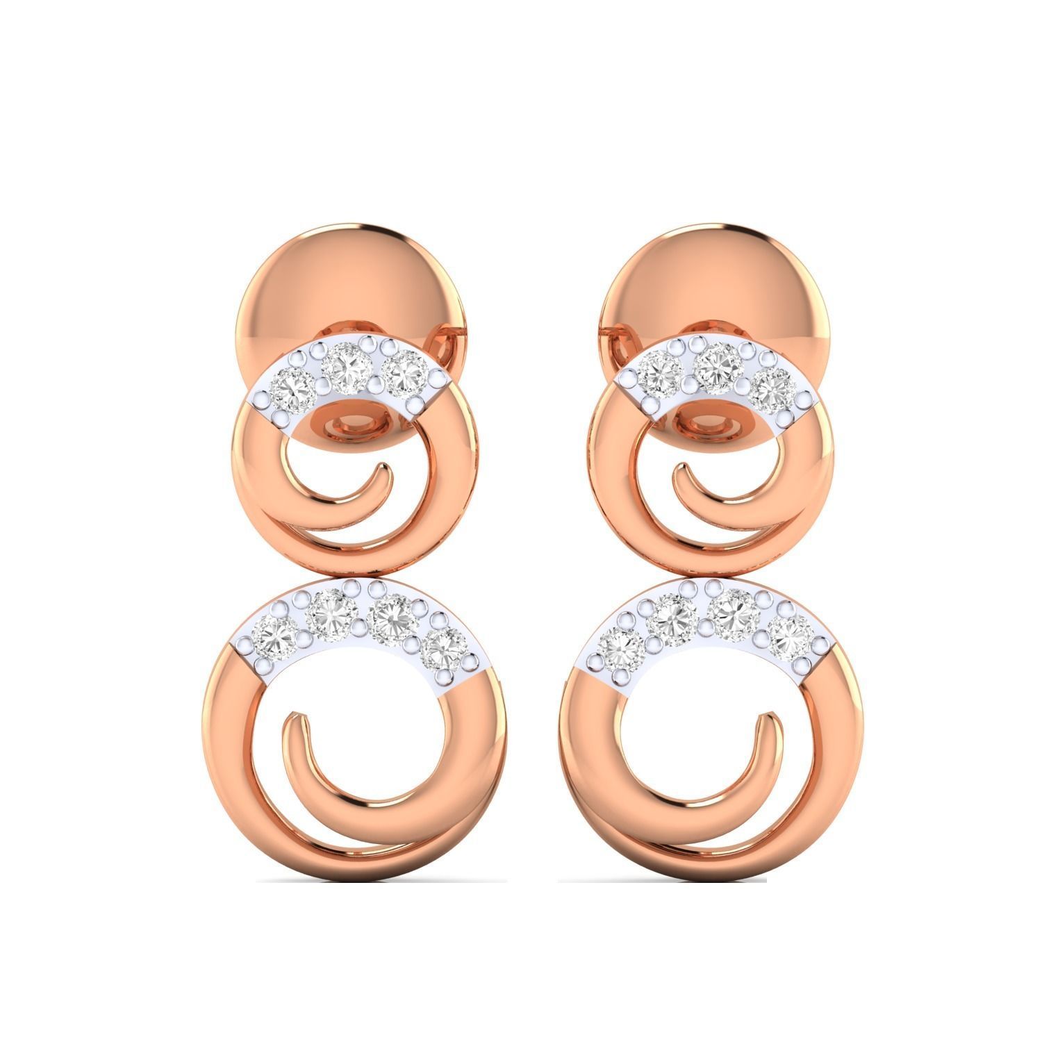 Women Earrings STL JCD OBJ FBX Renders Details 3D print model_5