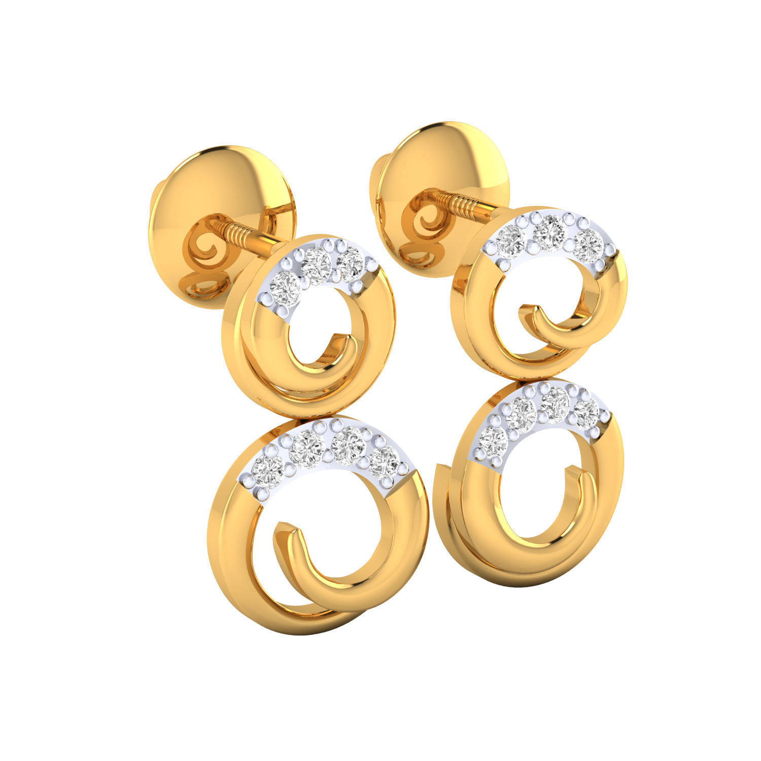 Women Earrings STL JCD OBJ FBX Renders Details 3D print model_14