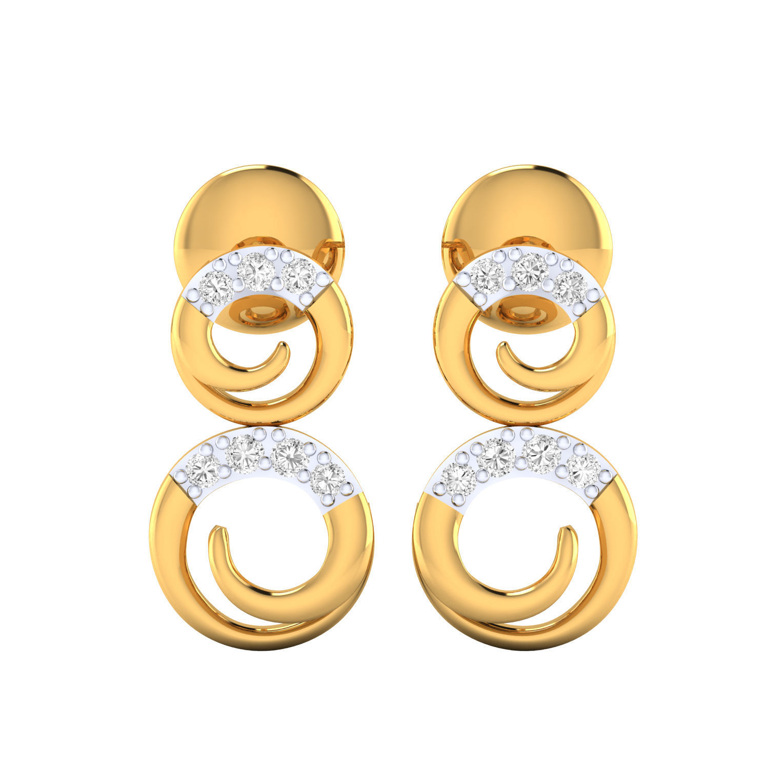 Women Earrings STL JCD OBJ FBX Renders Details 3D print model_16