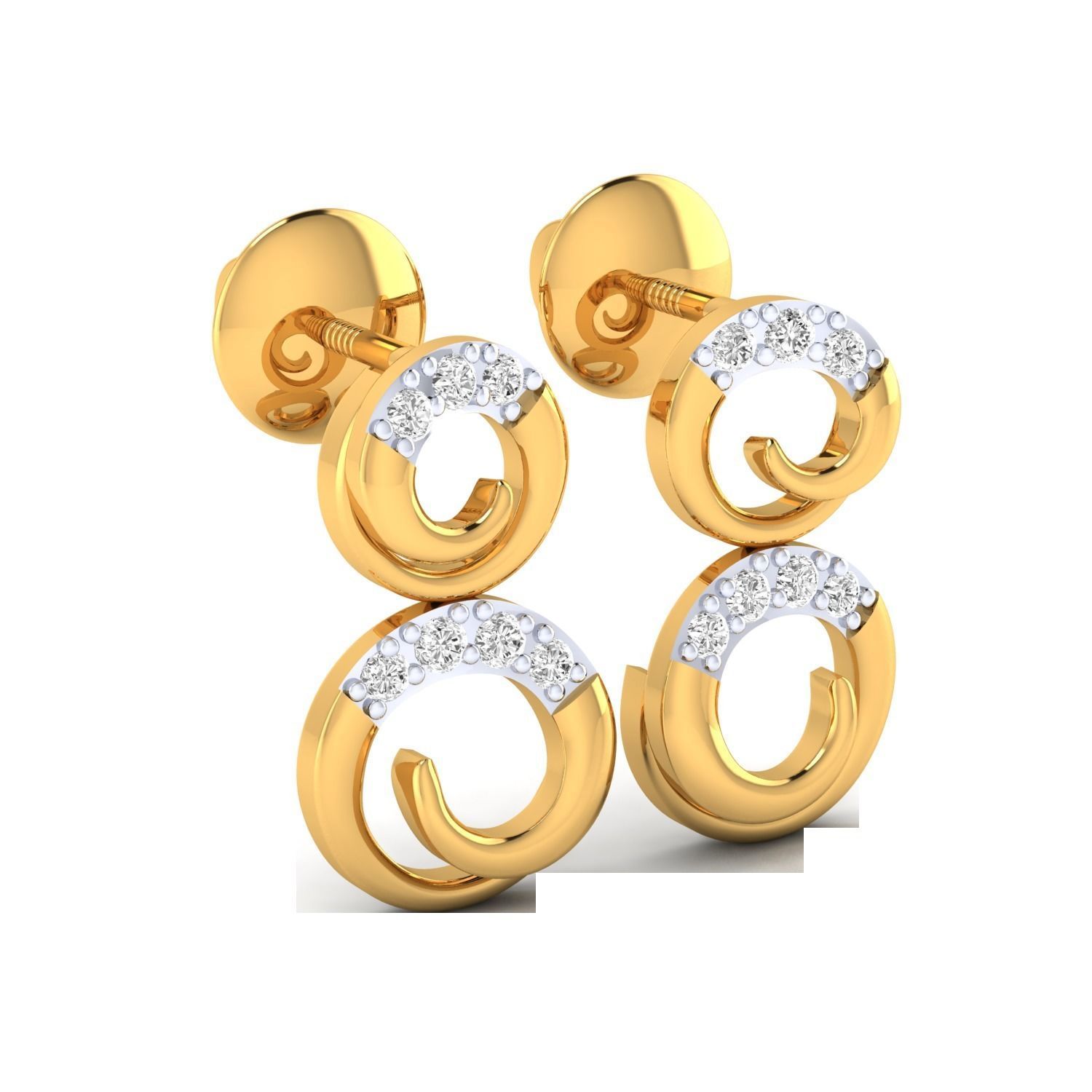 Women Earrings STL JCD OBJ FBX Renders Details 3D print model_15