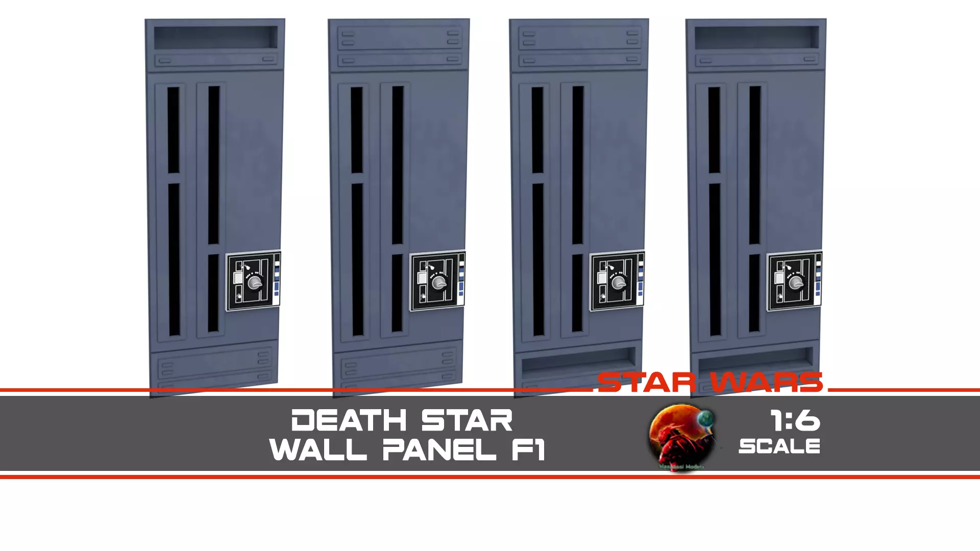 Death Star Wall Panel - F1 - 1-6 scale Hottoys  3D print model_0