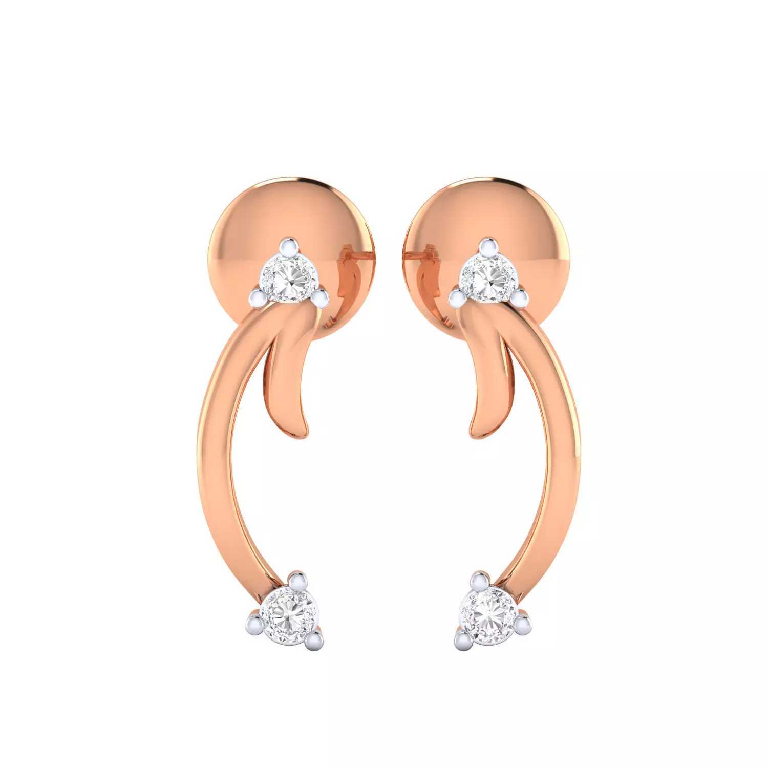 Women Earrings STL JCD OBJ FBX Renders Details 3D print model_0
