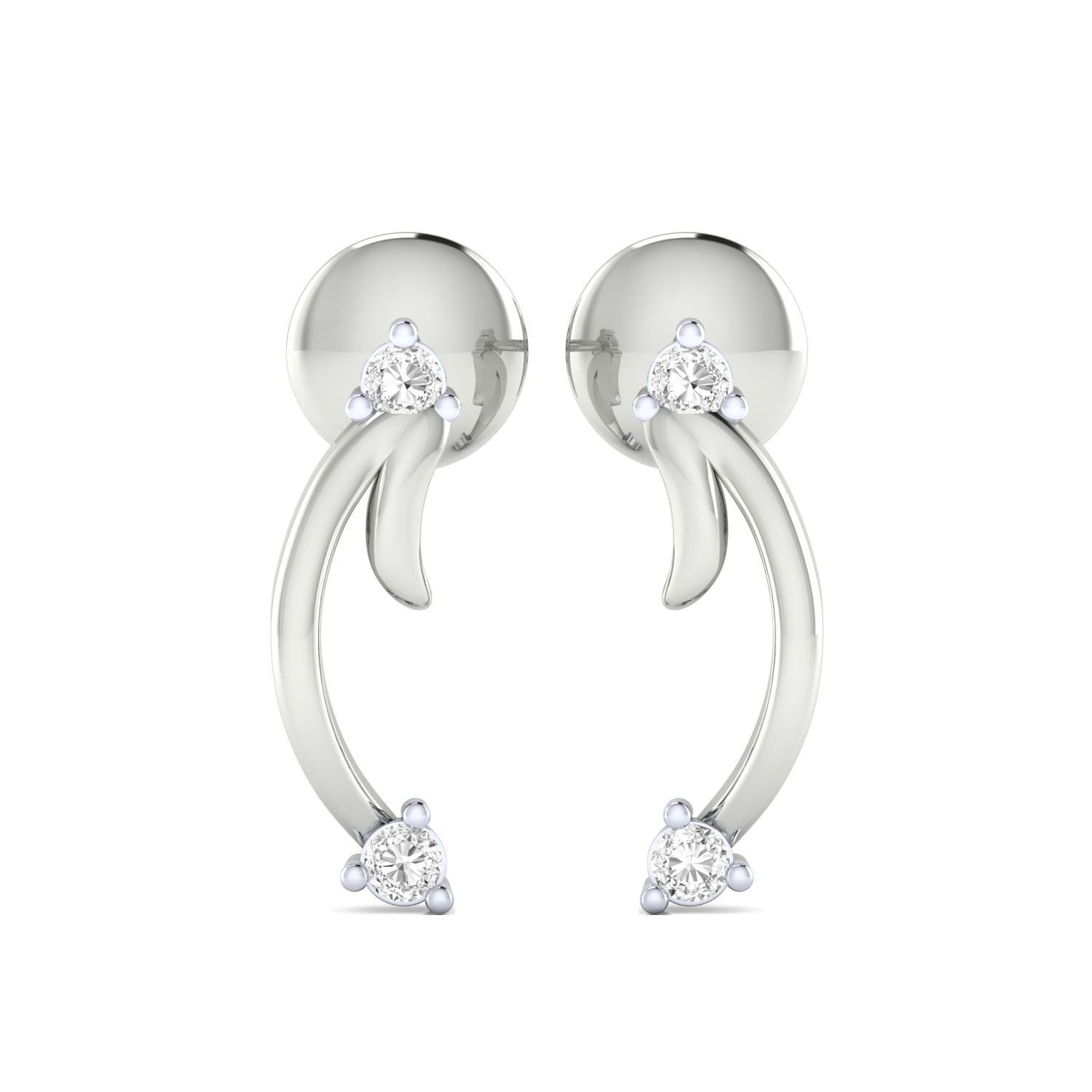 Women Earrings STL JCD OBJ FBX Renders Details 3D print model_10