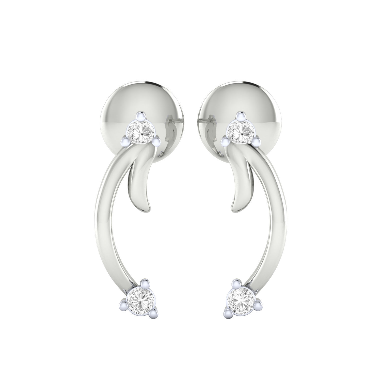 Women Earrings STL JCD OBJ FBX Renders Details 3D print model_9