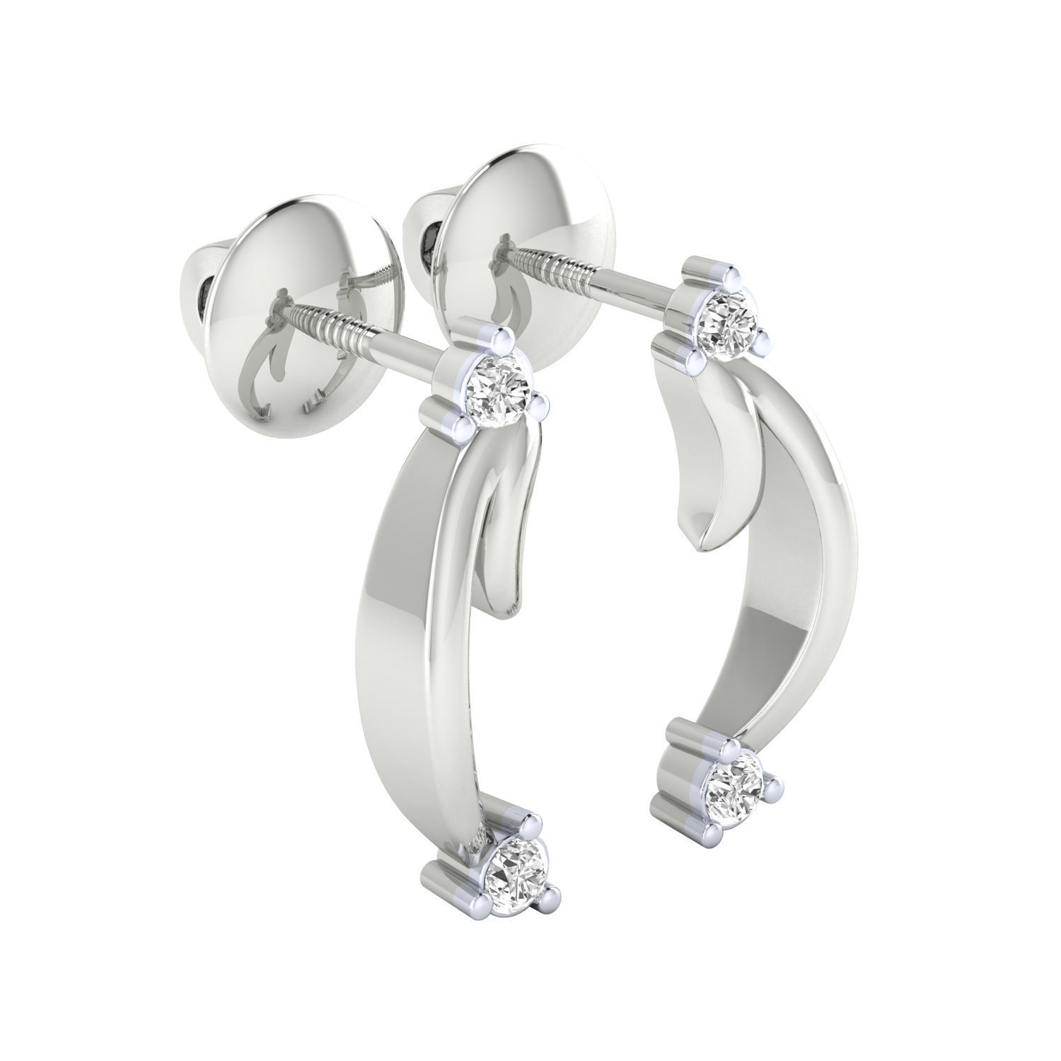 Women Earrings STL JCD OBJ FBX Renders Details 3D print model_5