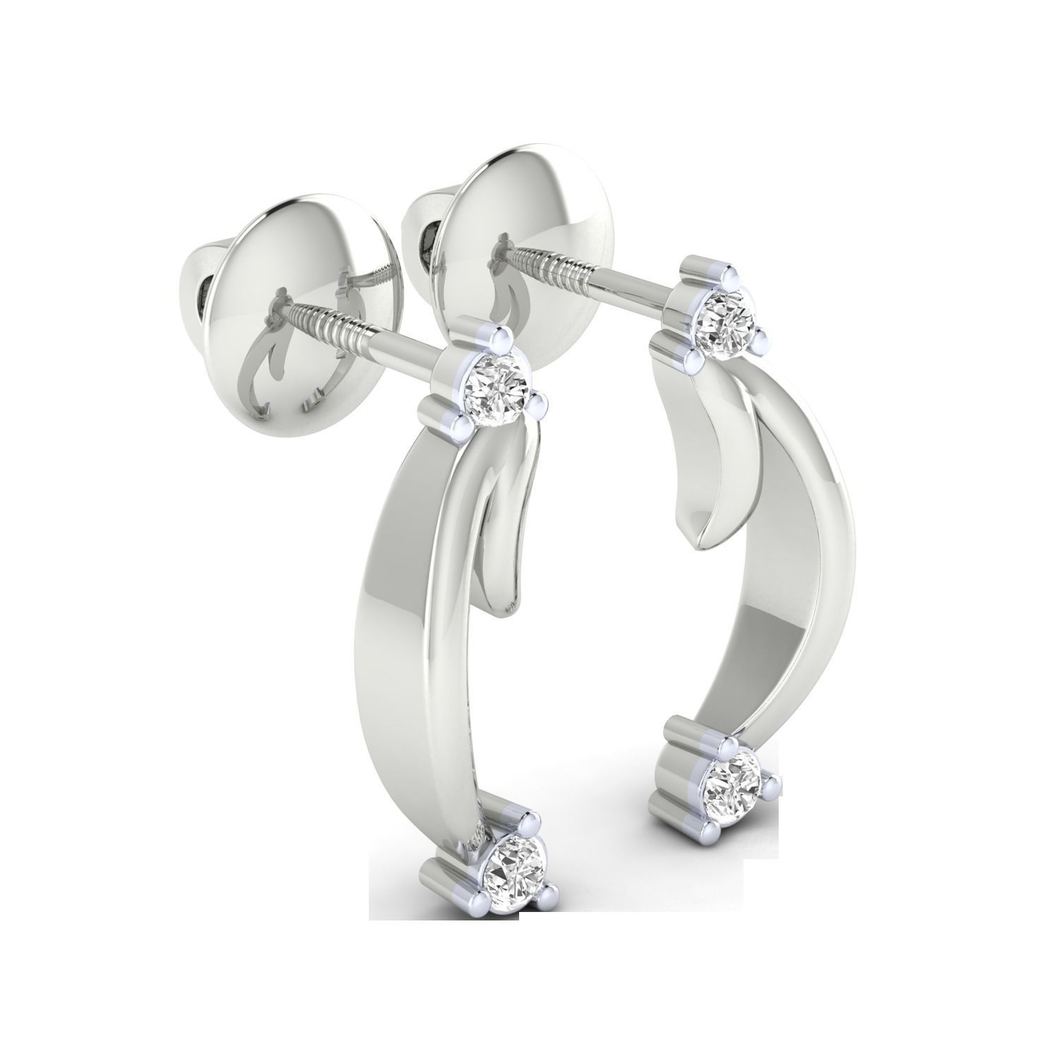 Women Earrings STL JCD OBJ FBX Renders Details 3D print model_6