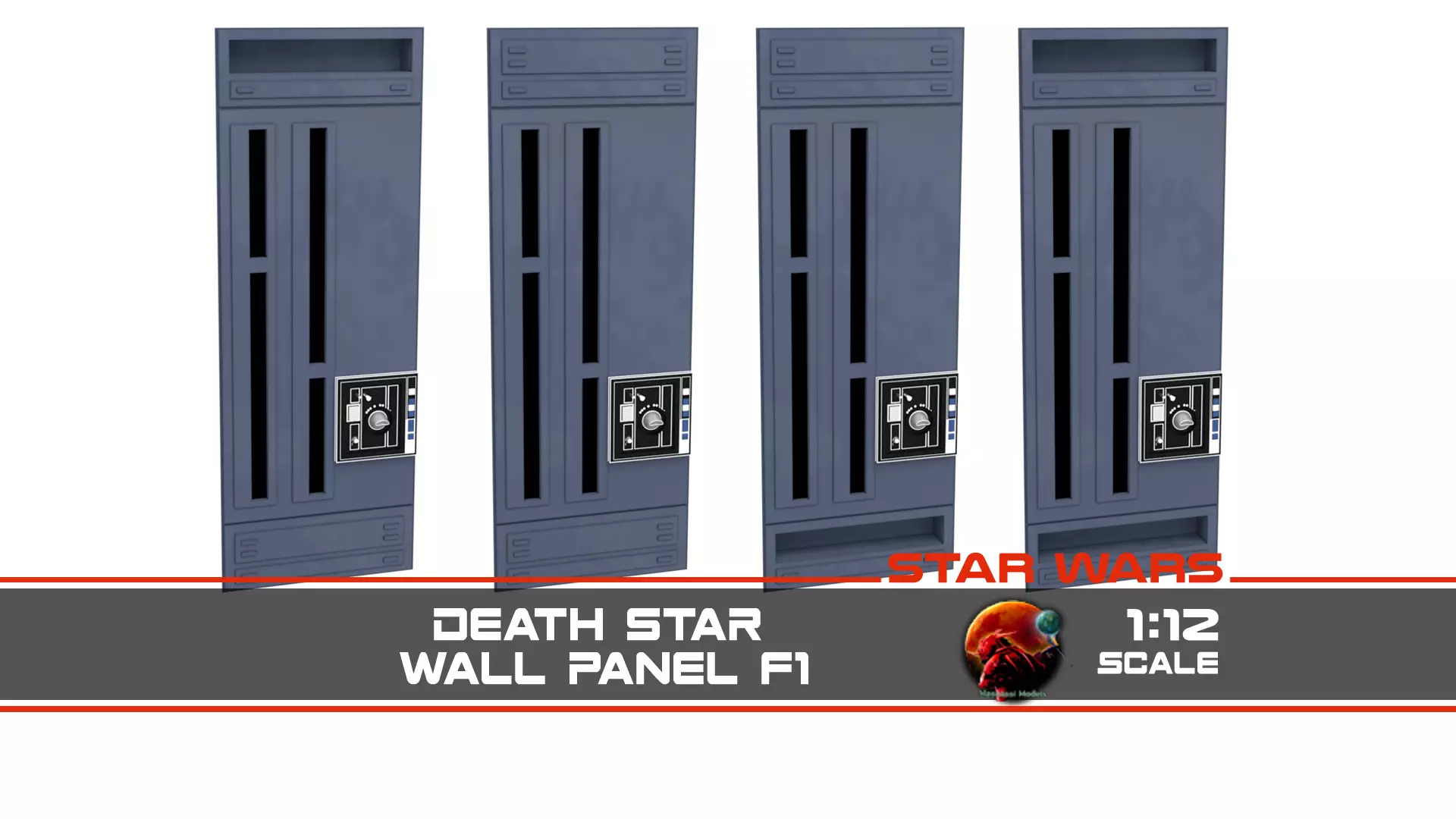 Death Star Wall Panel - F1 - 1-12 scale Blackseries  3D print model_0