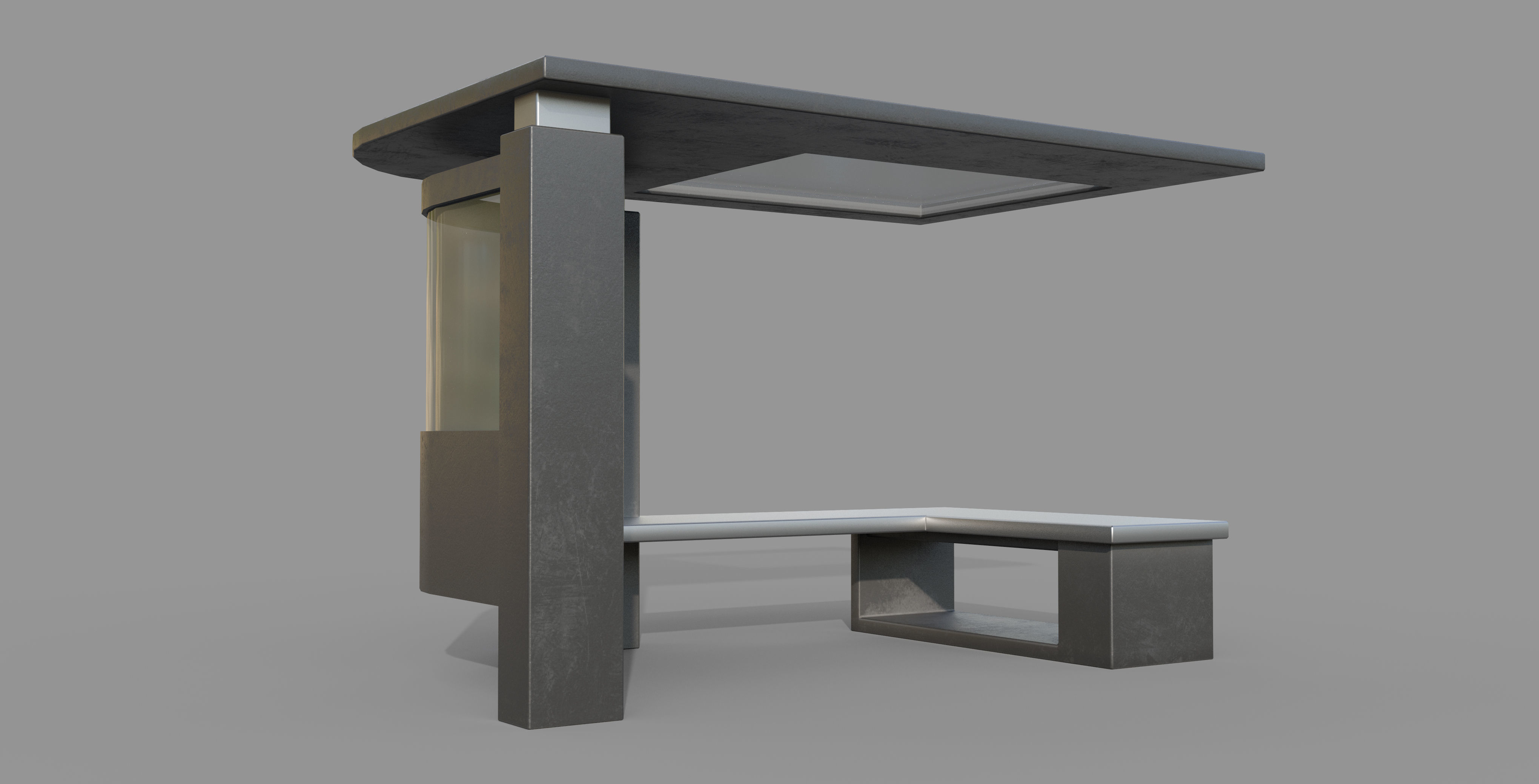 25 Bus Stop Base Mesh Pack with UVs and Textures Low-poly 3D model_13