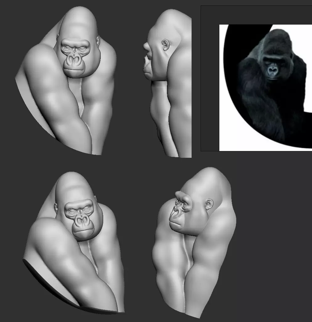 Gorilla three gorillas 3D print model