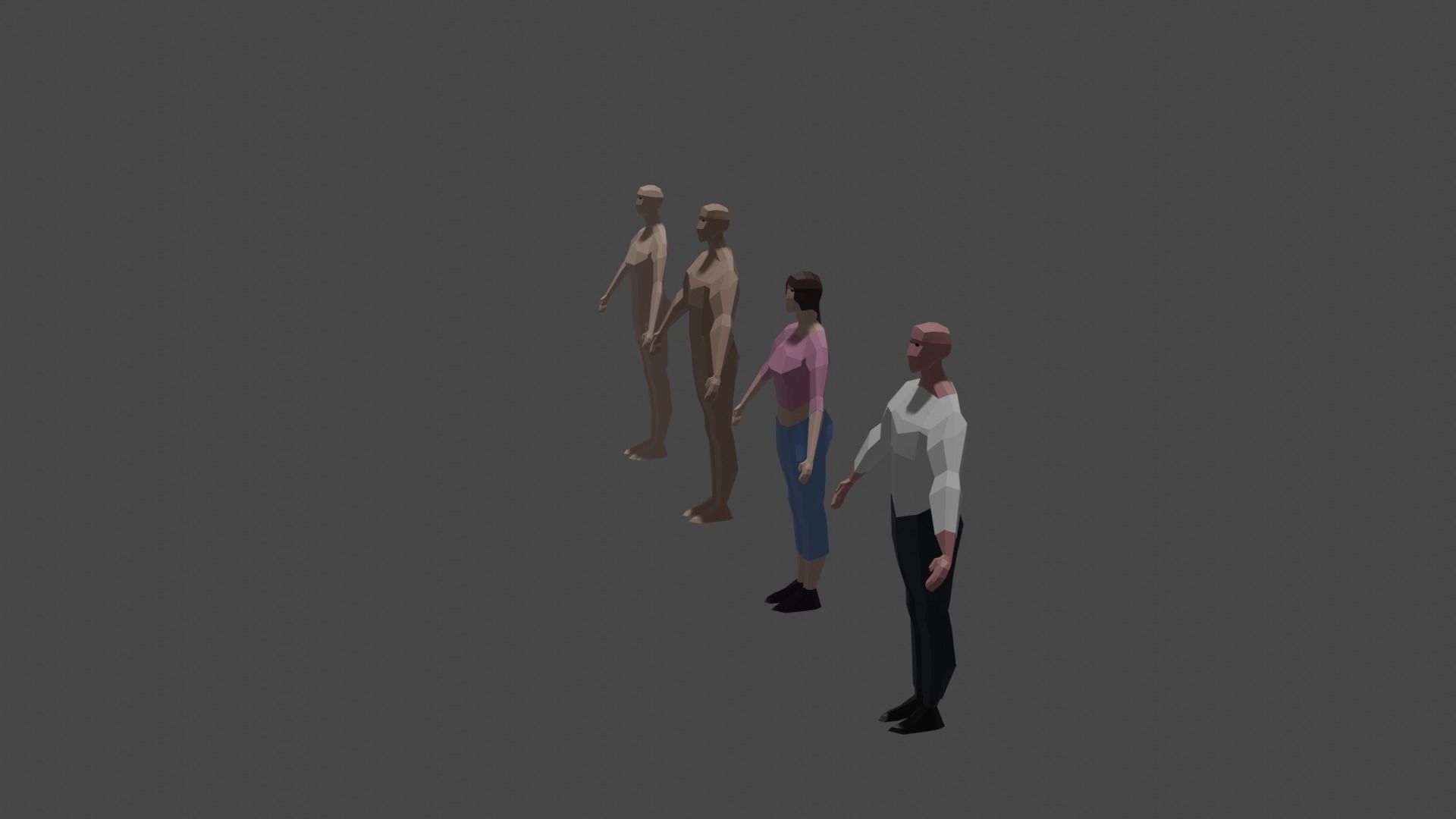 Low-Poly Characters Pack Free low-poly 3D model_1
