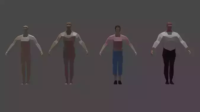 Low-Poly Characters Pack Free low-poly 3D model