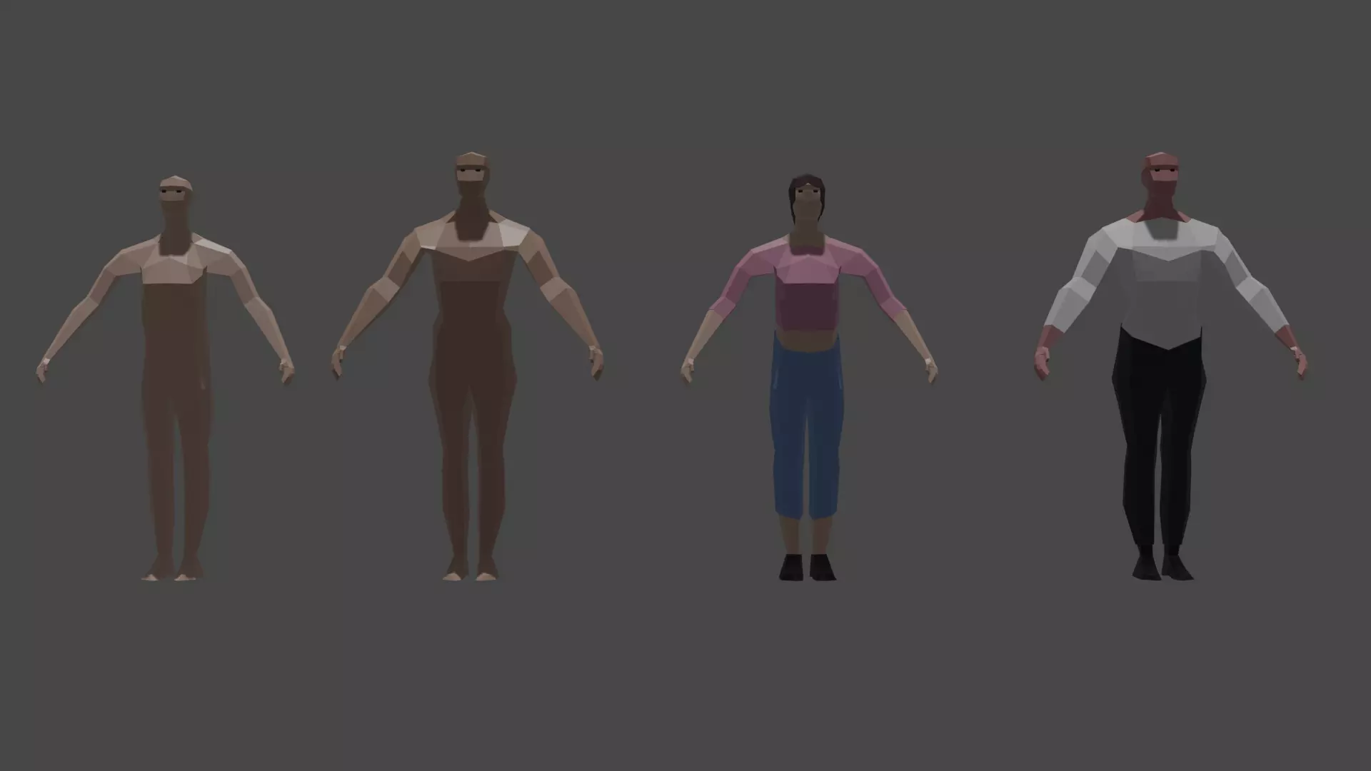 Low-Poly Characters Pack Free low-poly 3D model_0