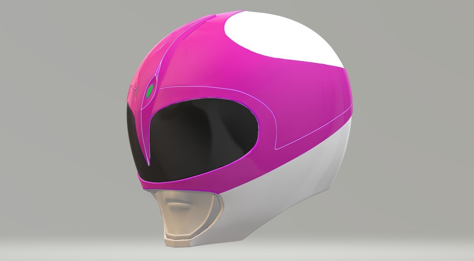 Pink Ranger helmet MMPR  3D print model_3