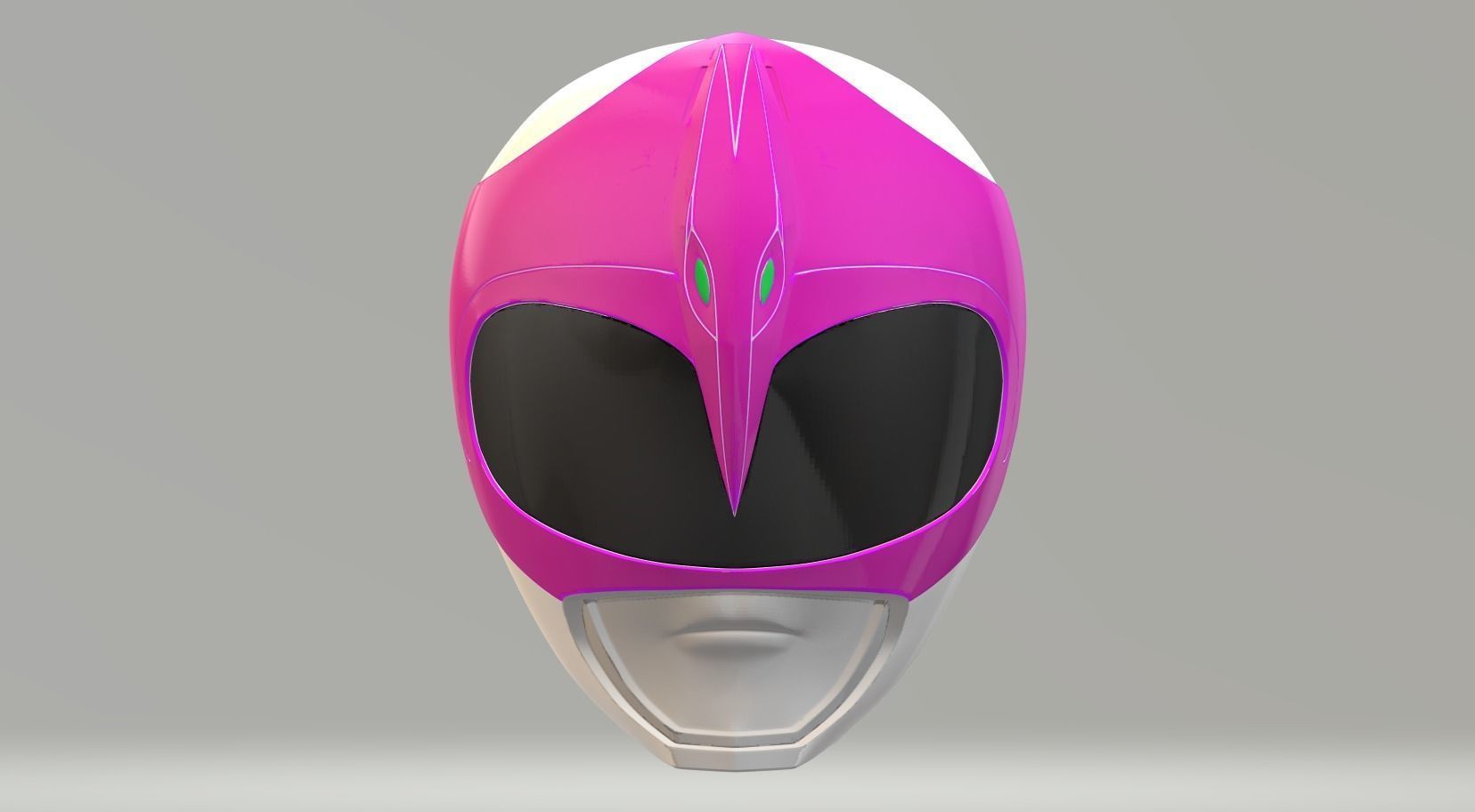 Pink Ranger helmet MMPR  3D print model_2