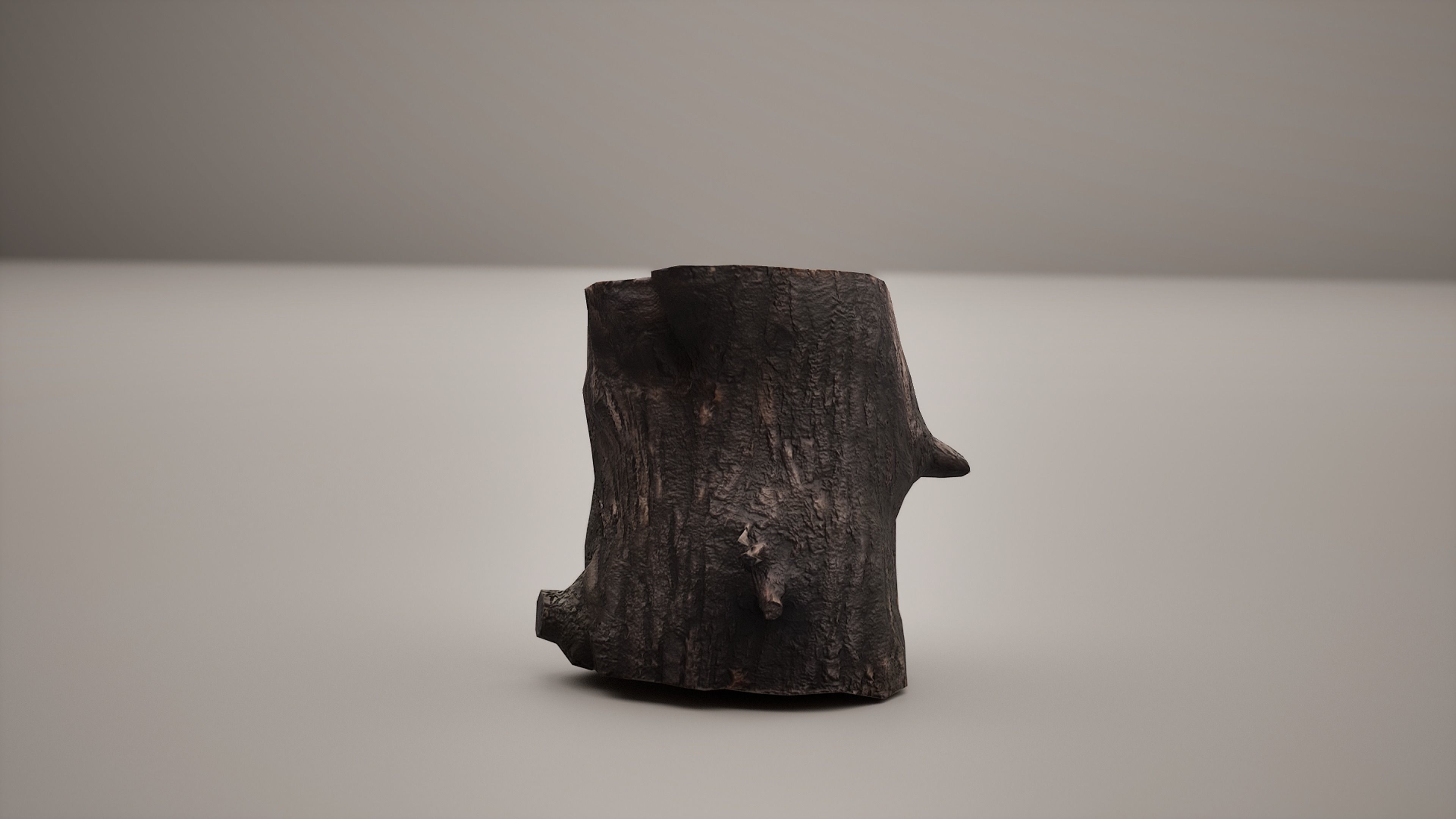 Low-poly Log tree trunk in shape of vase Low-poly 3D model_3