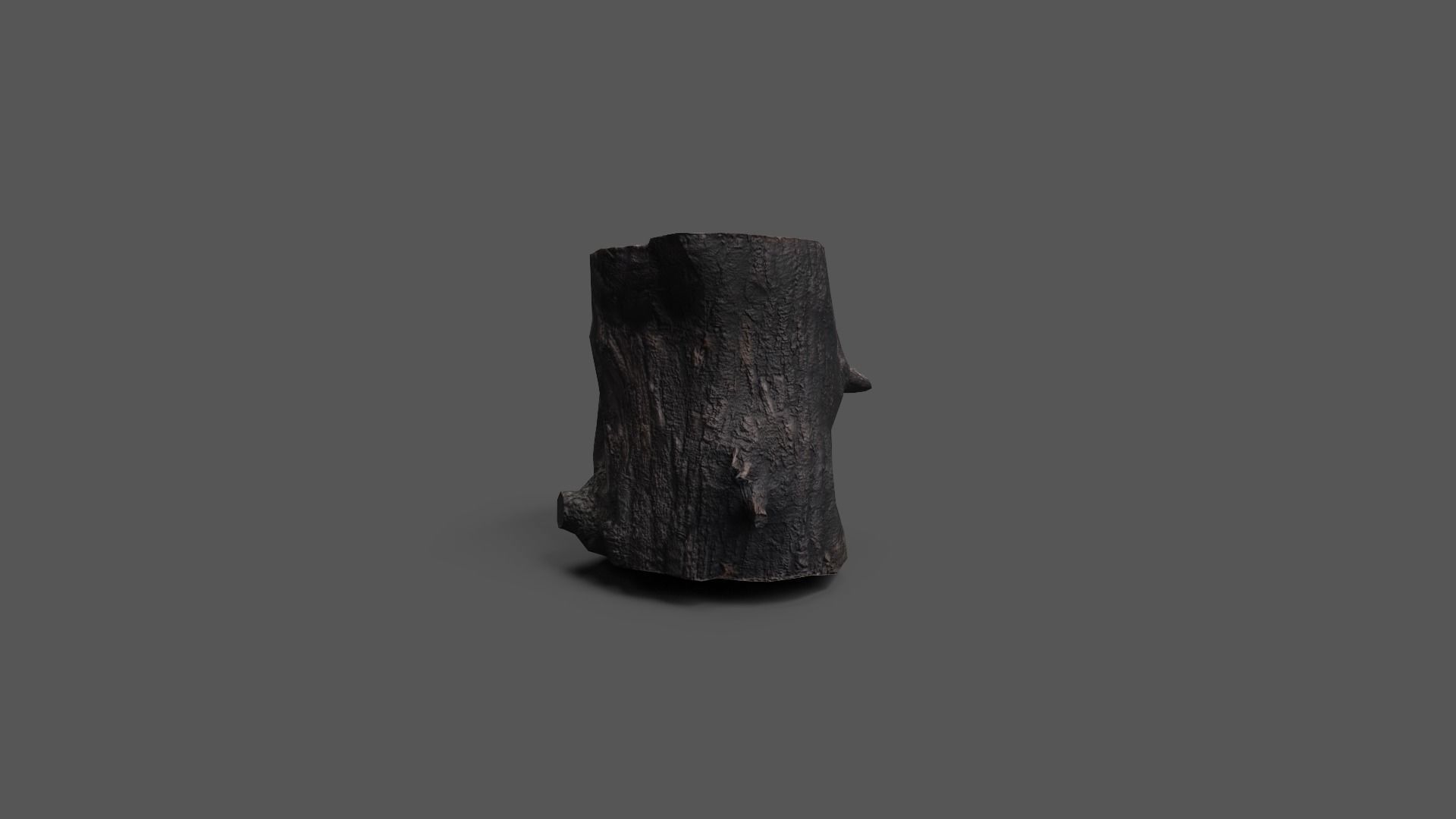 Low-poly Log tree trunk in shape of vase Low-poly 3D model_2