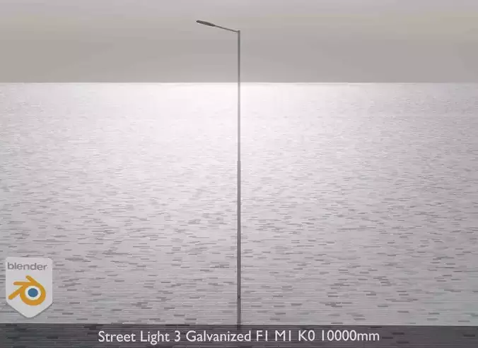 Street Light 3 Galvanized F1 M1 K0 10000mm Low-poly 3D model