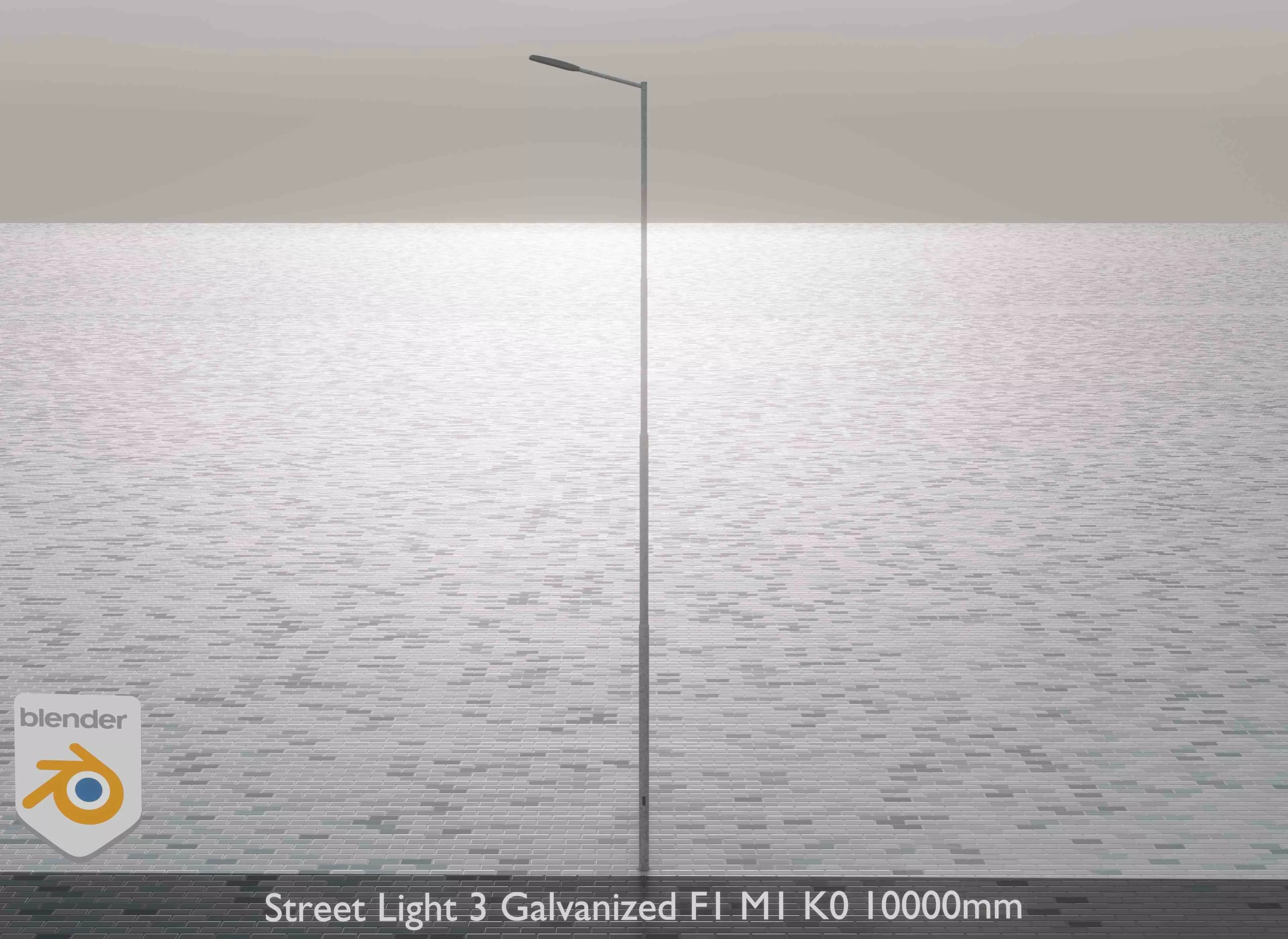 Street Light 3 Galvanized F1 M1 K0 10000mm Low-poly 3D model_0