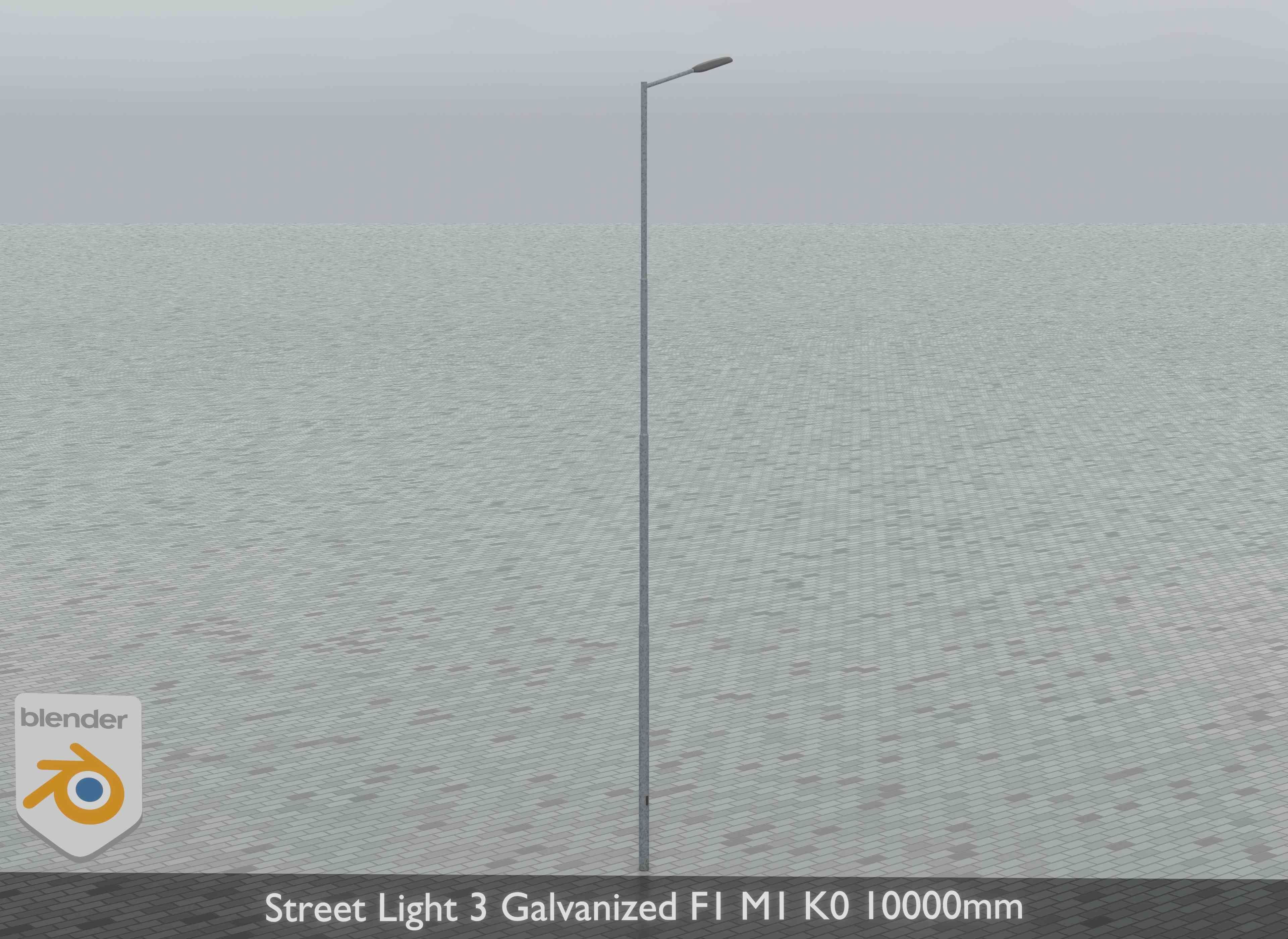 Street Light 3 Galvanized F1 M1 K0 10000mm Low-poly 3D model_7