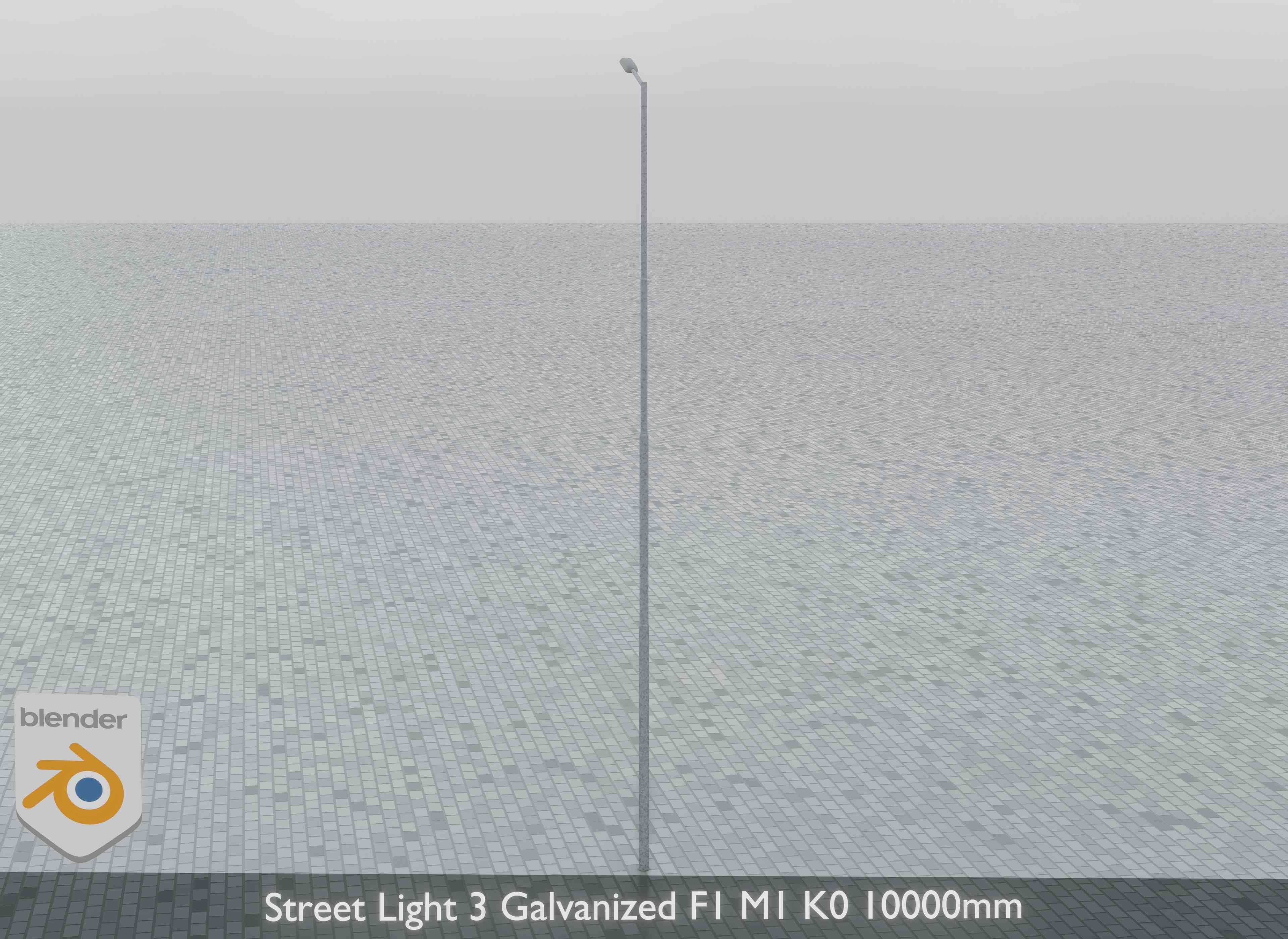 Street Light 3 Galvanized F1 M1 K0 10000mm Low-poly 3D model_4