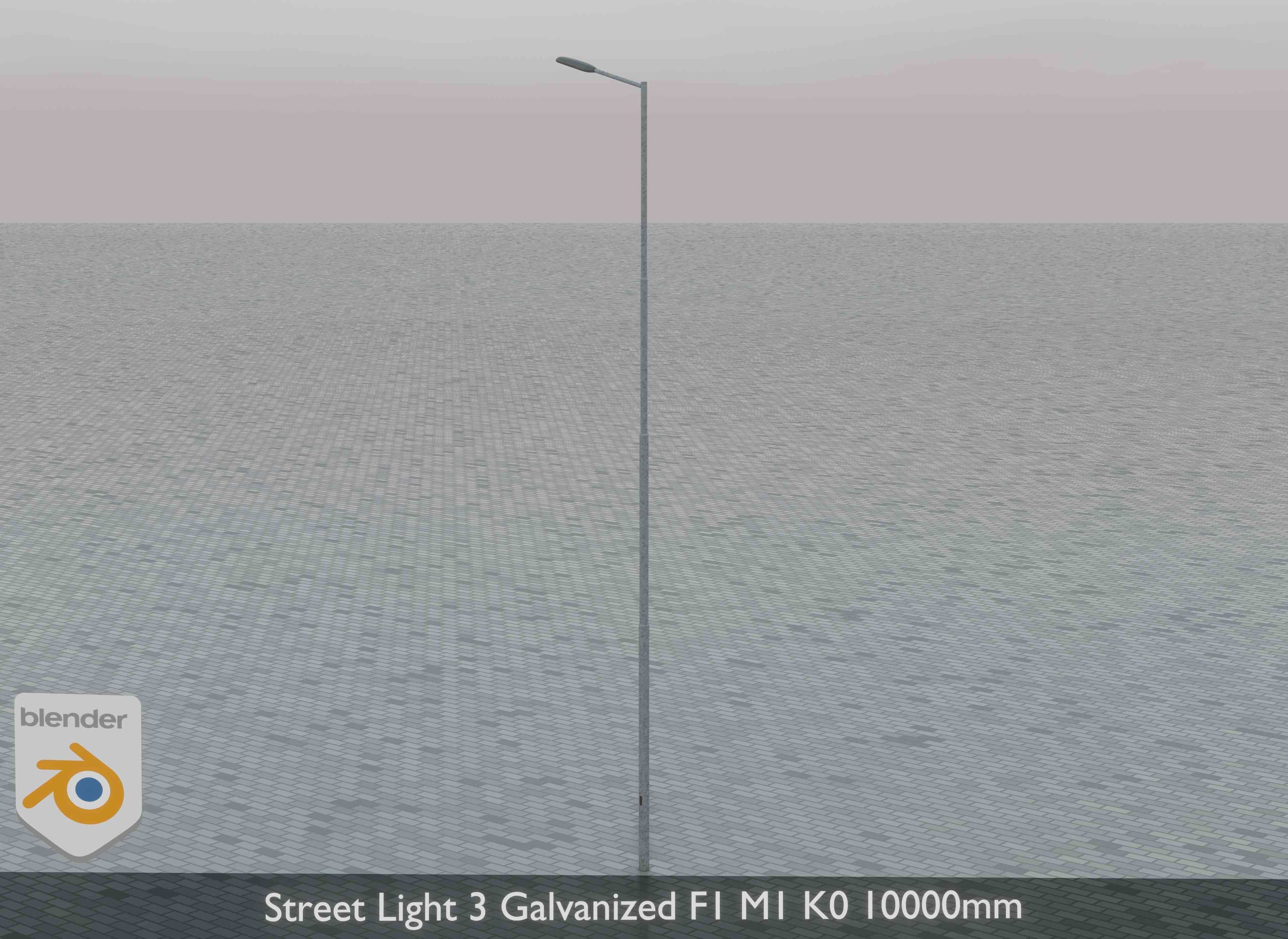 Street Light 3 Galvanized F1 M1 K0 10000mm Low-poly 3D model_2