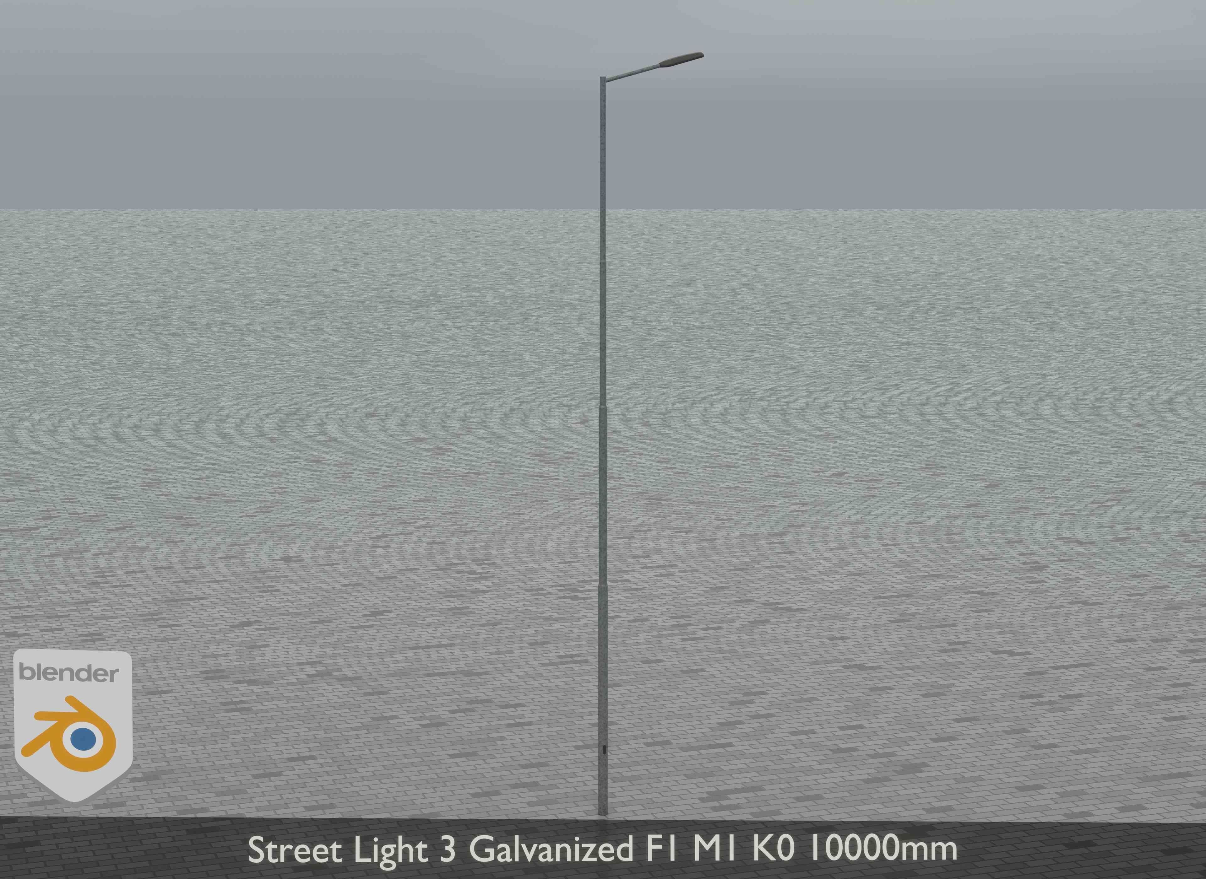 Street Light 3 Galvanized F1 M1 K0 10000mm Low-poly 3D model_8