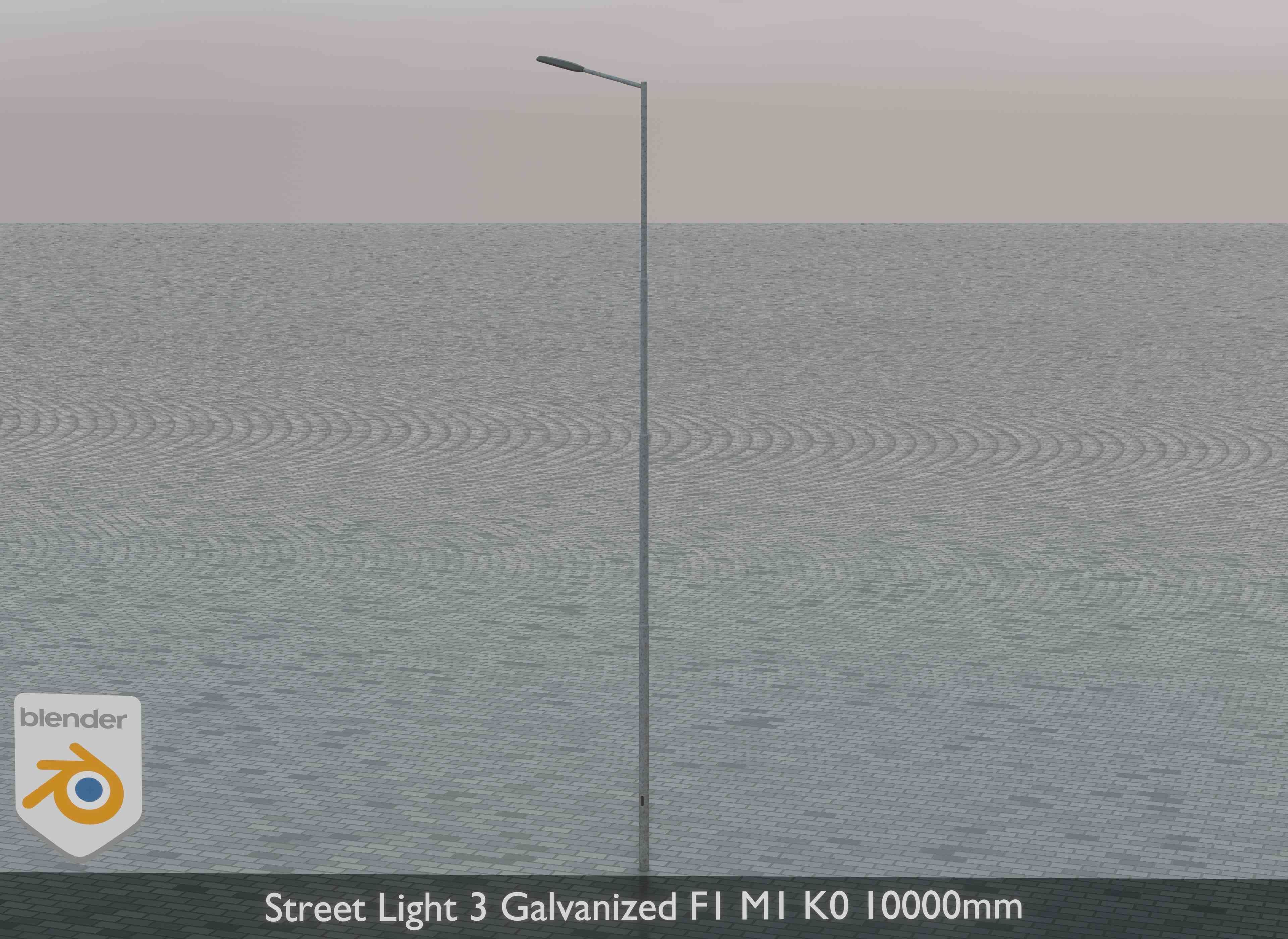 Street Light 3 Galvanized F1 M1 K0 10000mm Low-poly 3D model_1
