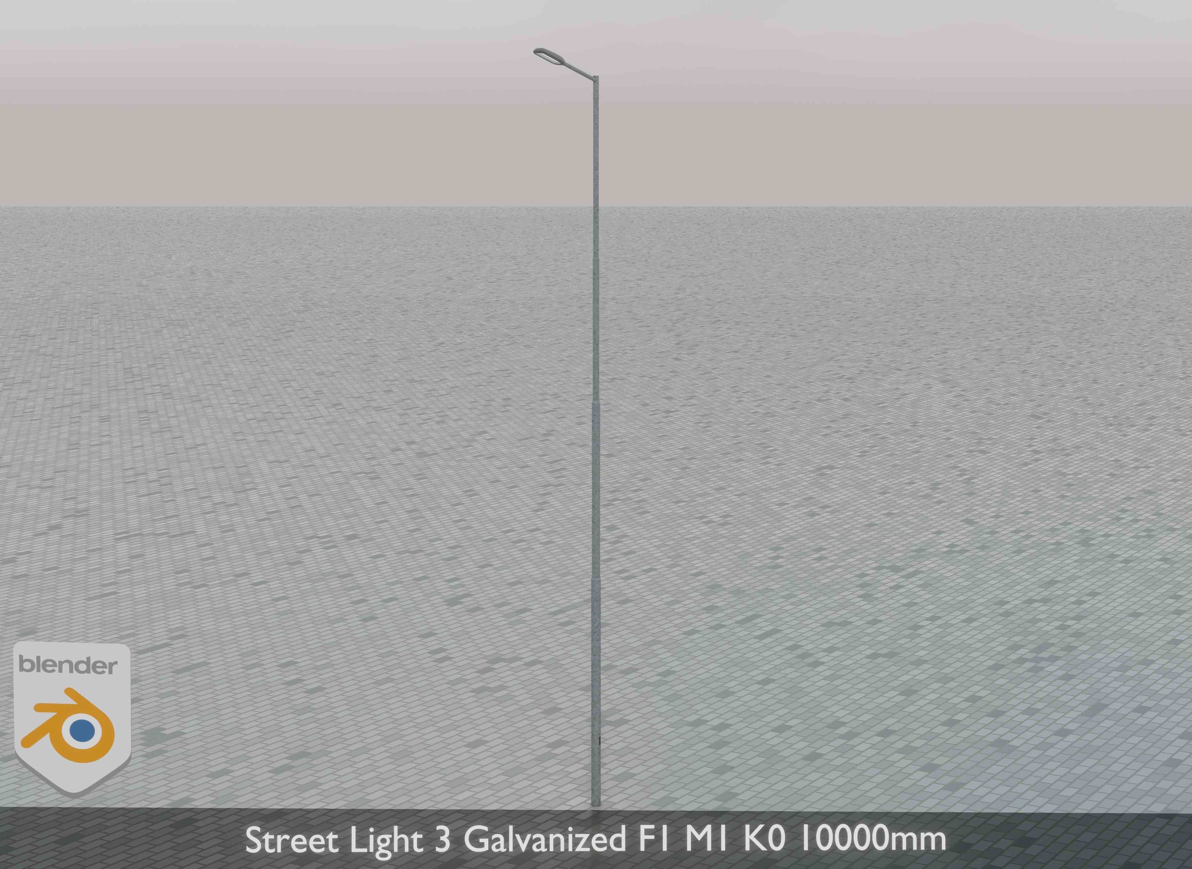 Street Light 3 Galvanized F1 M1 K0 10000mm Low-poly 3D model_33