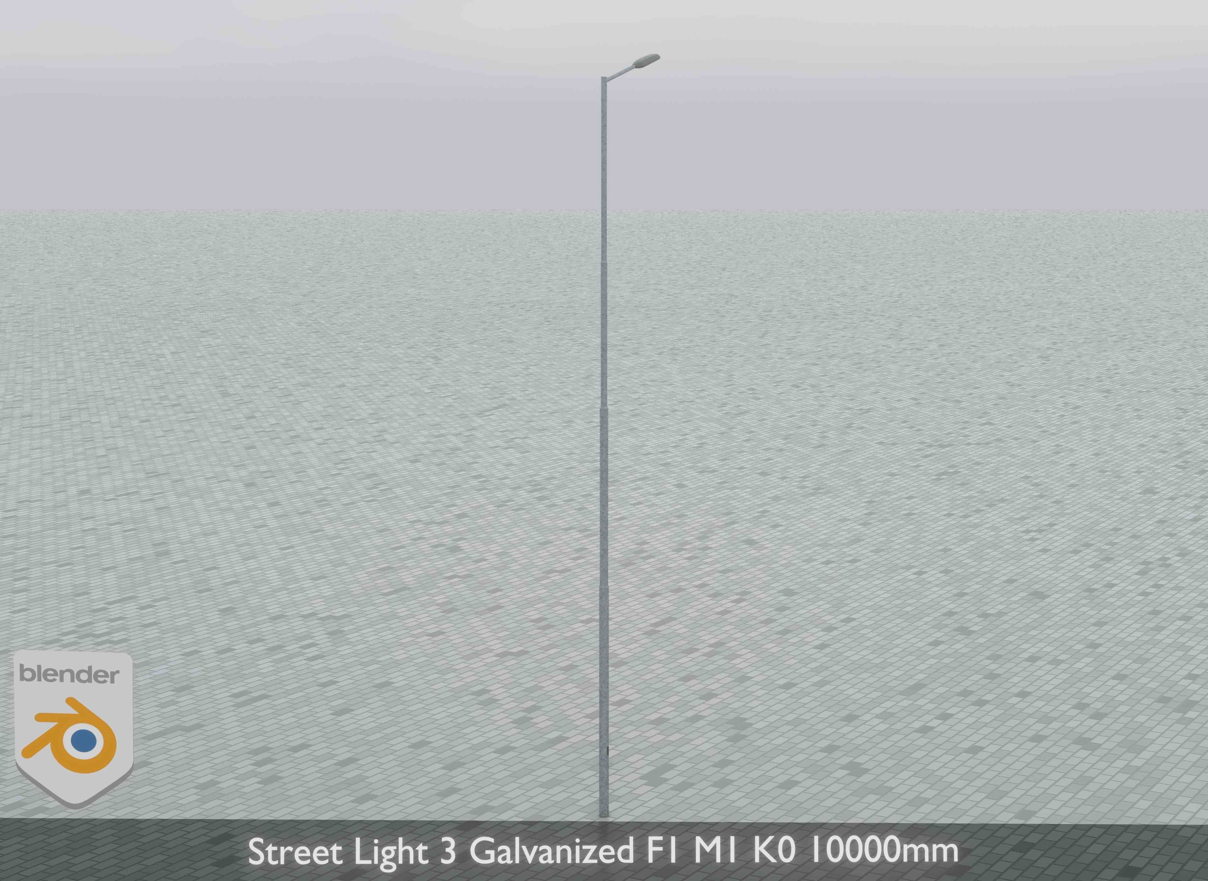 Street Light 3 Galvanized F1 M1 K0 10000mm Low-poly 3D model_6