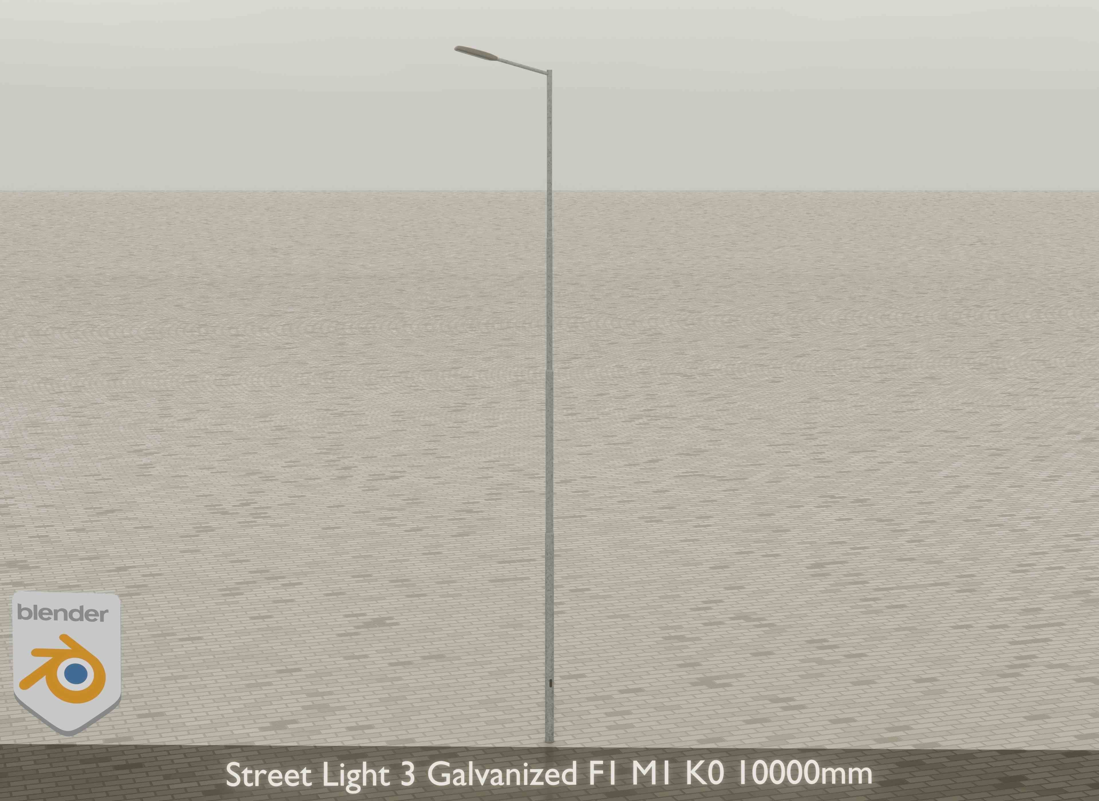 Street Light 3 Galvanized F1 M1 K0 10000mm Low-poly 3D model_17