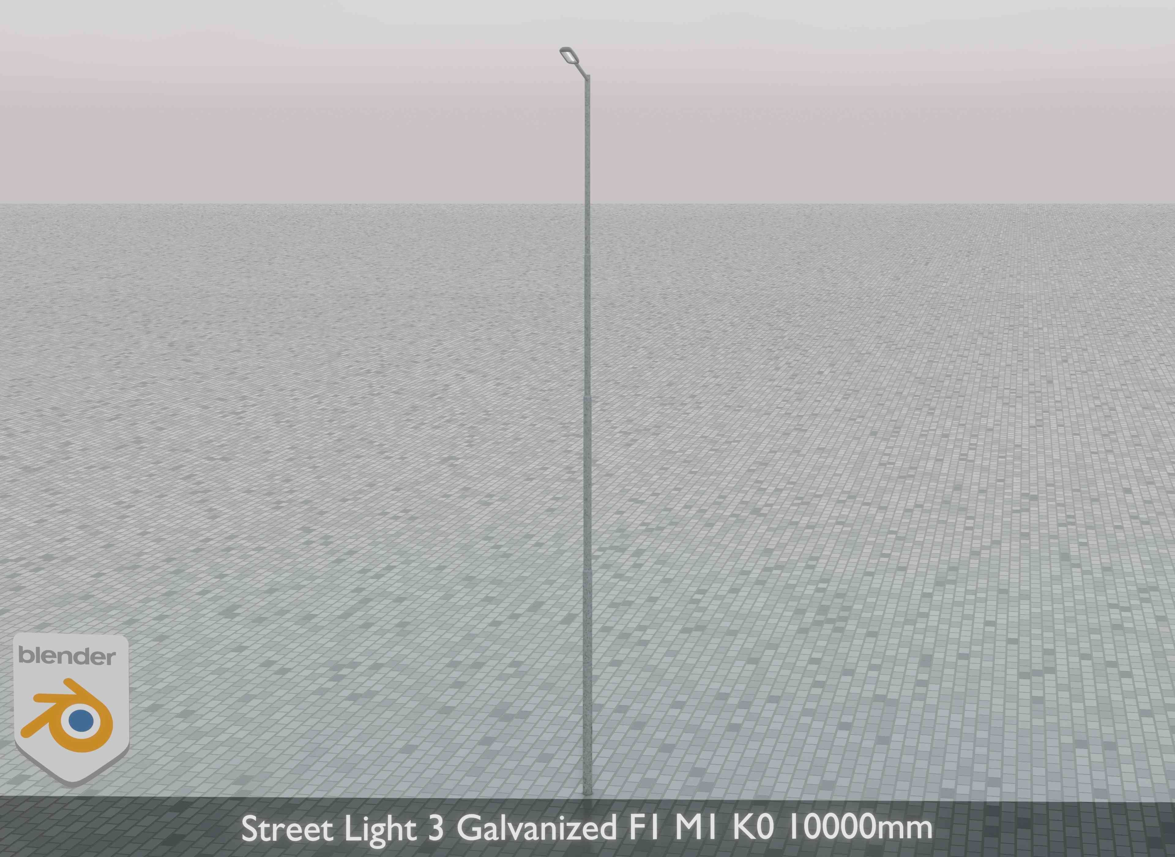 Street Light 3 Galvanized F1 M1 K0 10000mm Low-poly 3D model_32