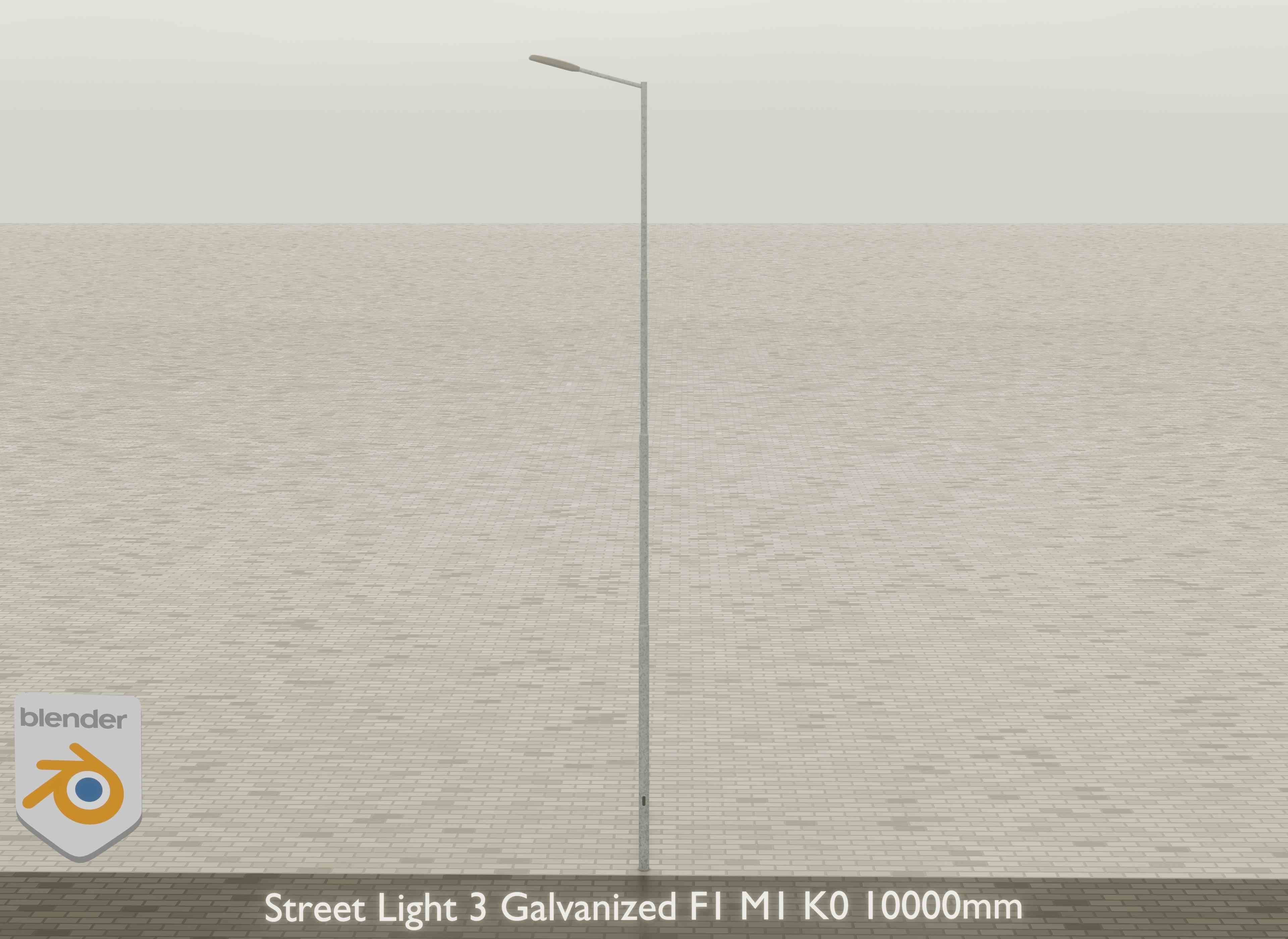 Street Light 3 Galvanized F1 M1 K0 10000mm Low-poly 3D model_18