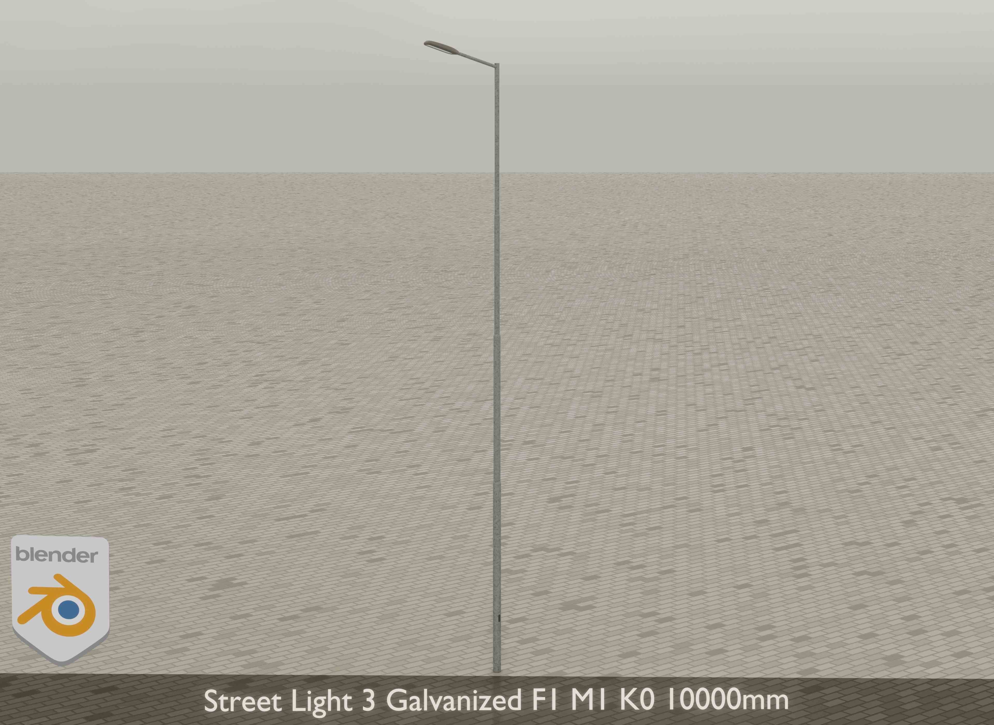 Street Light 3 Galvanized F1 M1 K0 10000mm Low-poly 3D model_16
