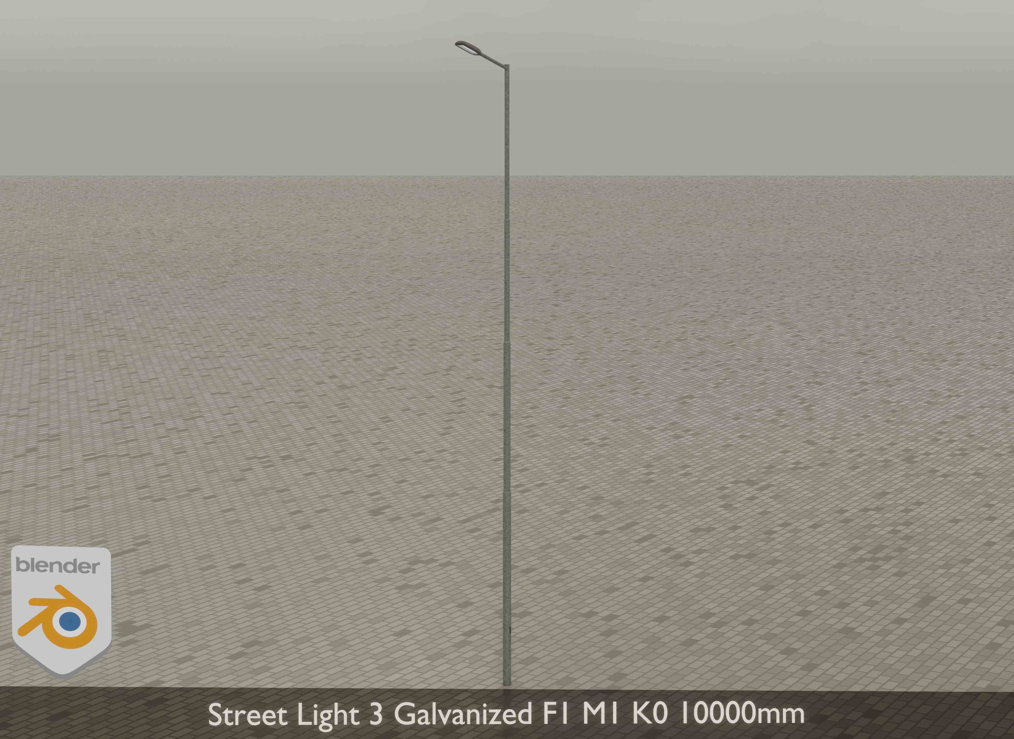 Street Light 3 Galvanized F1 M1 K0 10000mm Low-poly 3D model_15