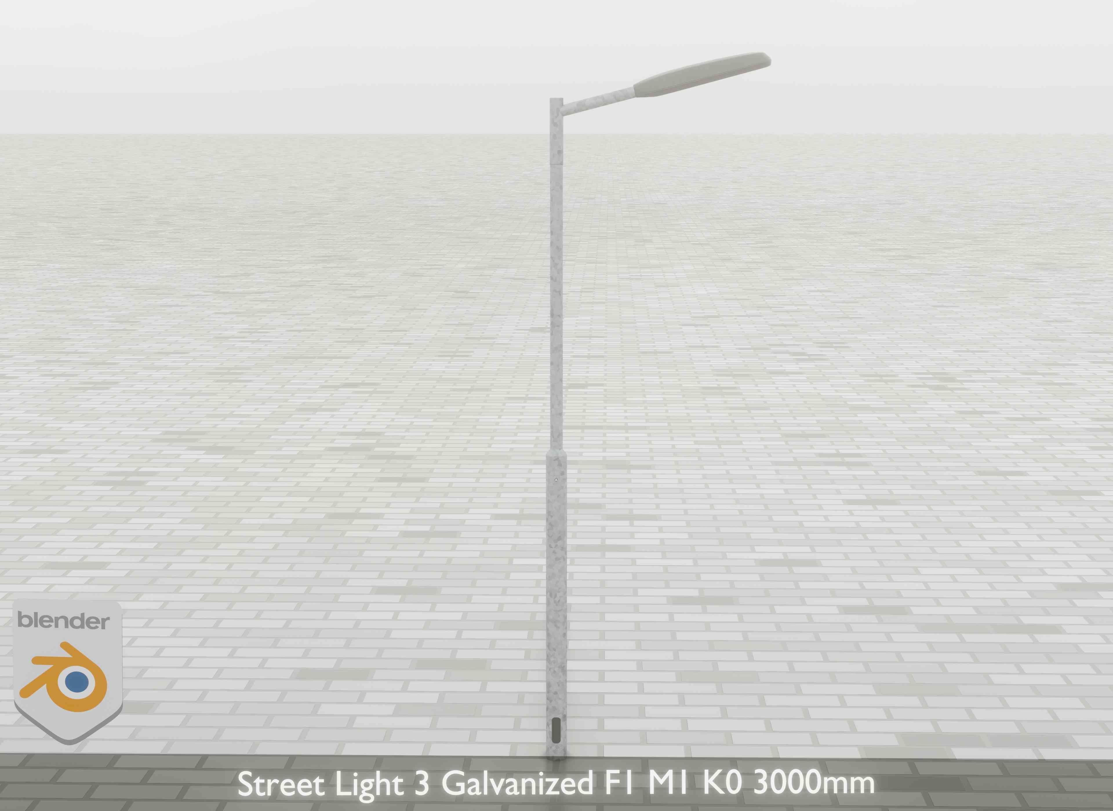 Street Light 3 Galvanized F1 M1 K0 3000mm Low-poly 3D model_28