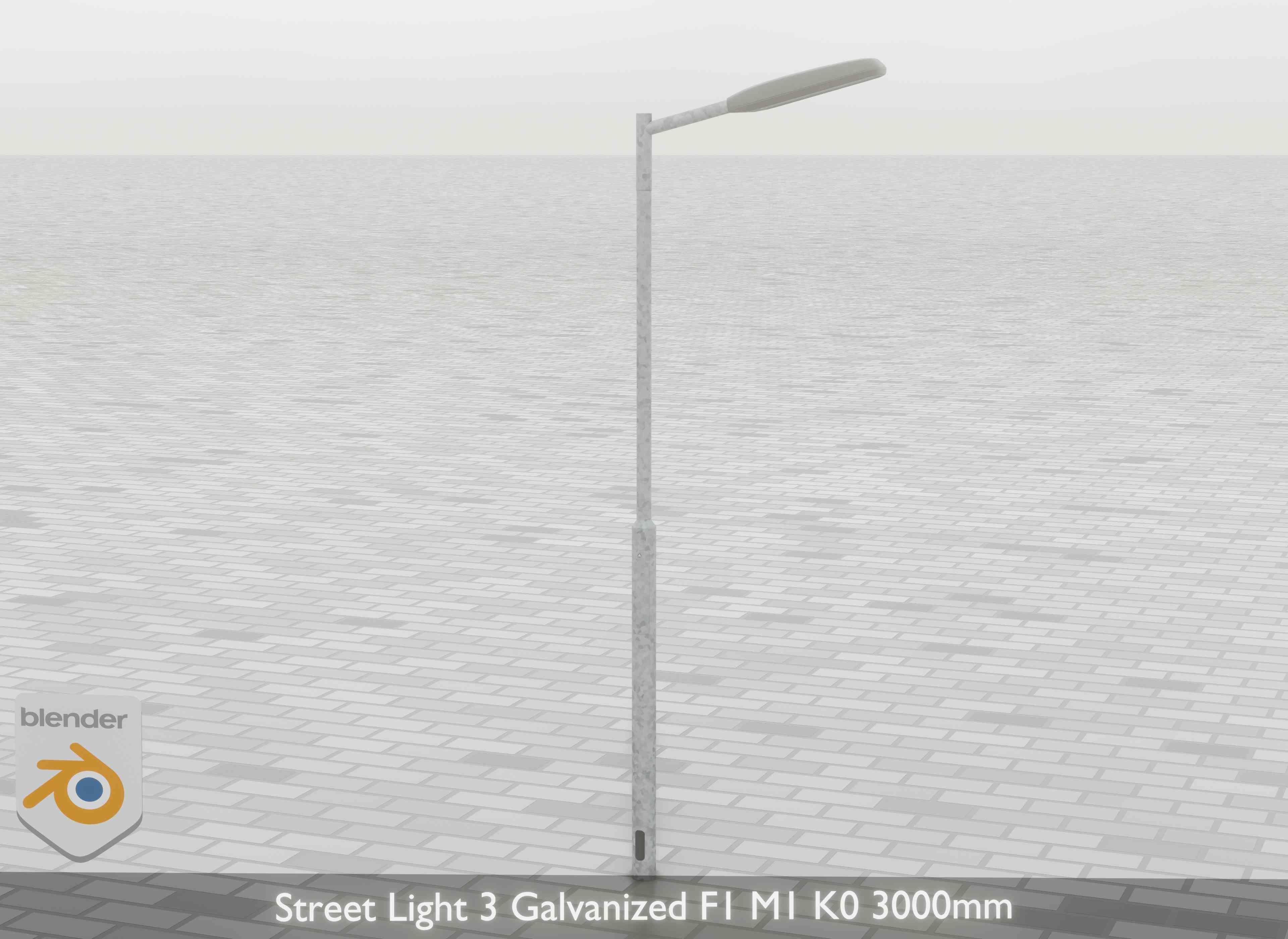 Street Light 3 Galvanized F1 M1 K0 3000mm Low-poly 3D model_29