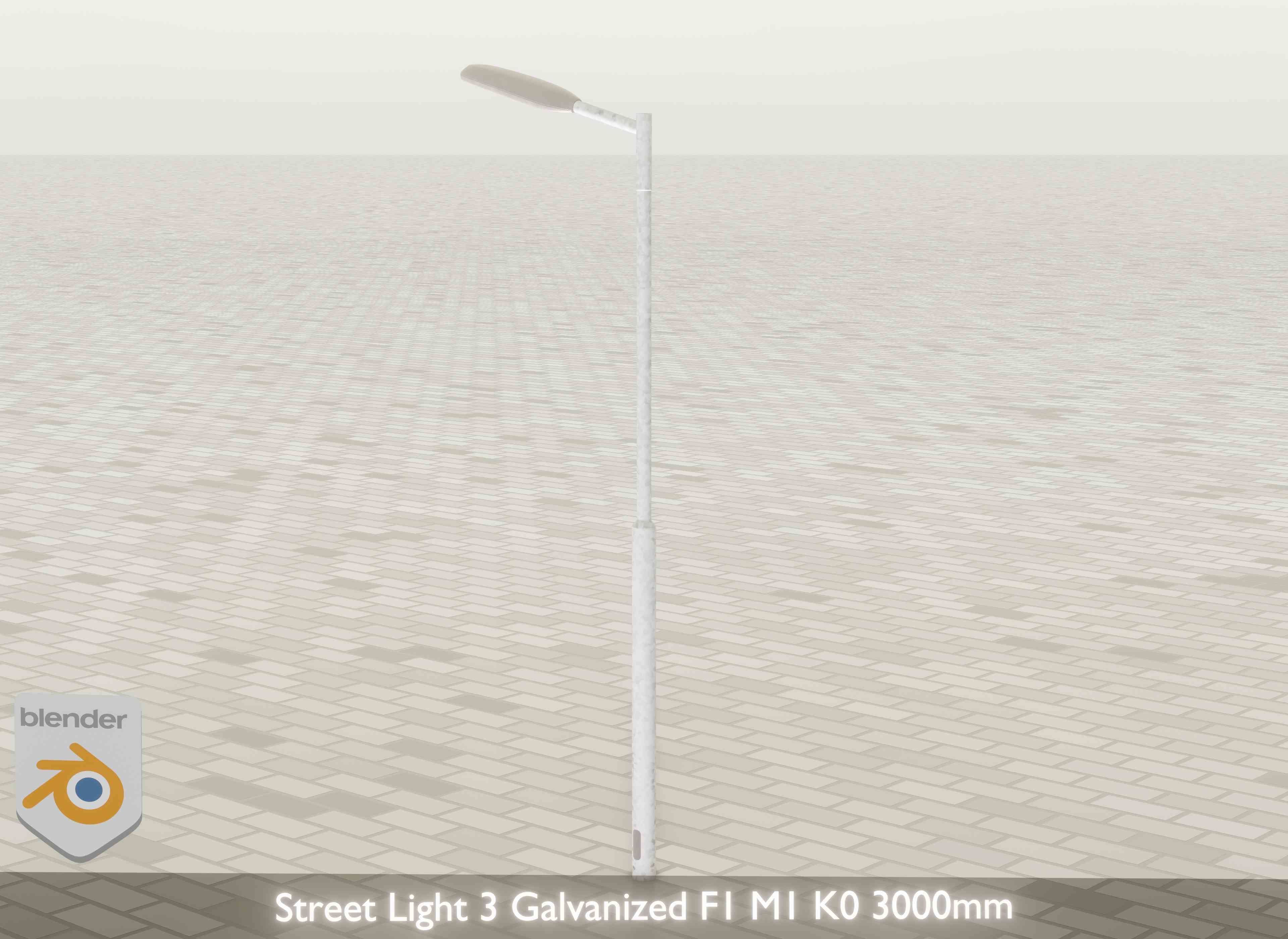 Street Light 3 Galvanized F1 M1 K0 3000mm Low-poly 3D model_21