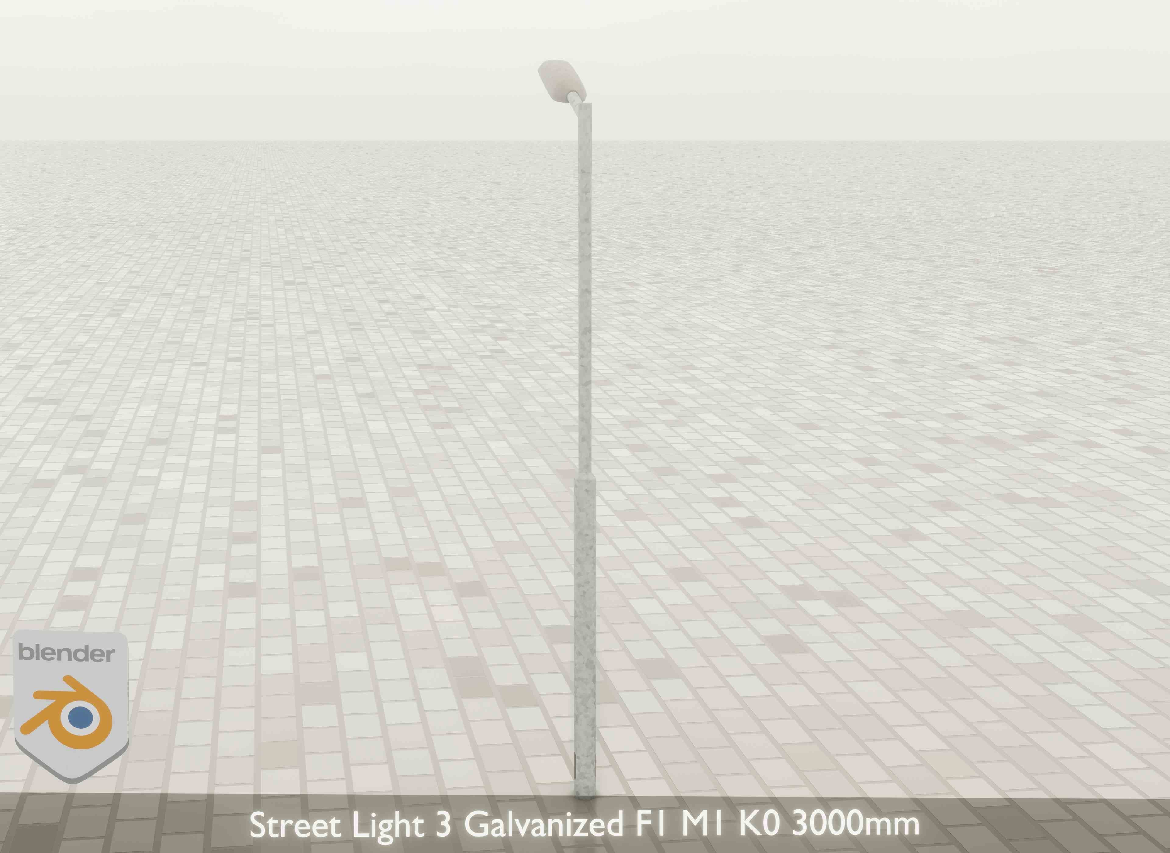 Street Light 3 Galvanized F1 M1 K0 3000mm Low-poly 3D model_23