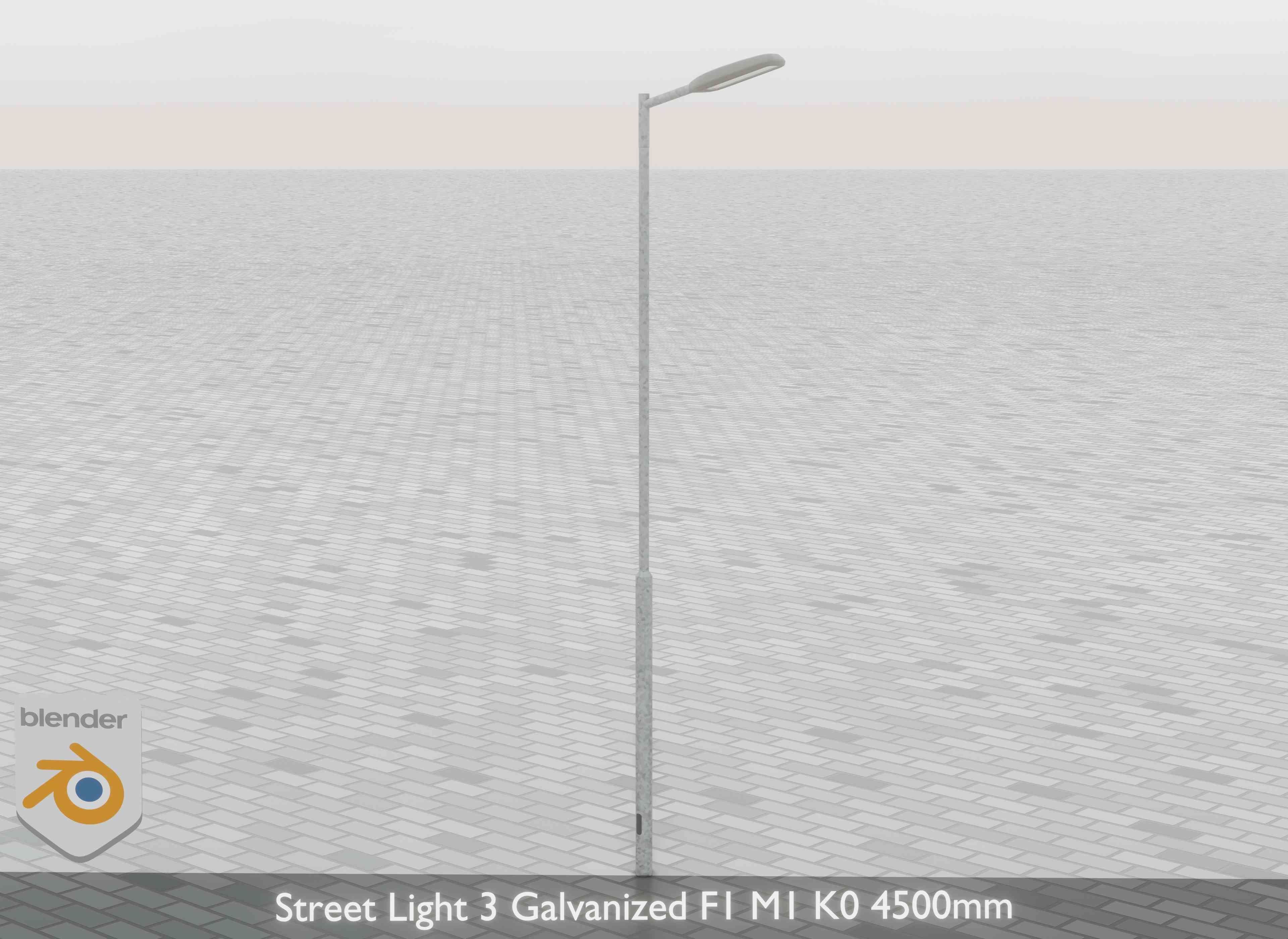 Street Light 3 Galvanized F1 M1 K0 4500mm Low-poly 3D model_29