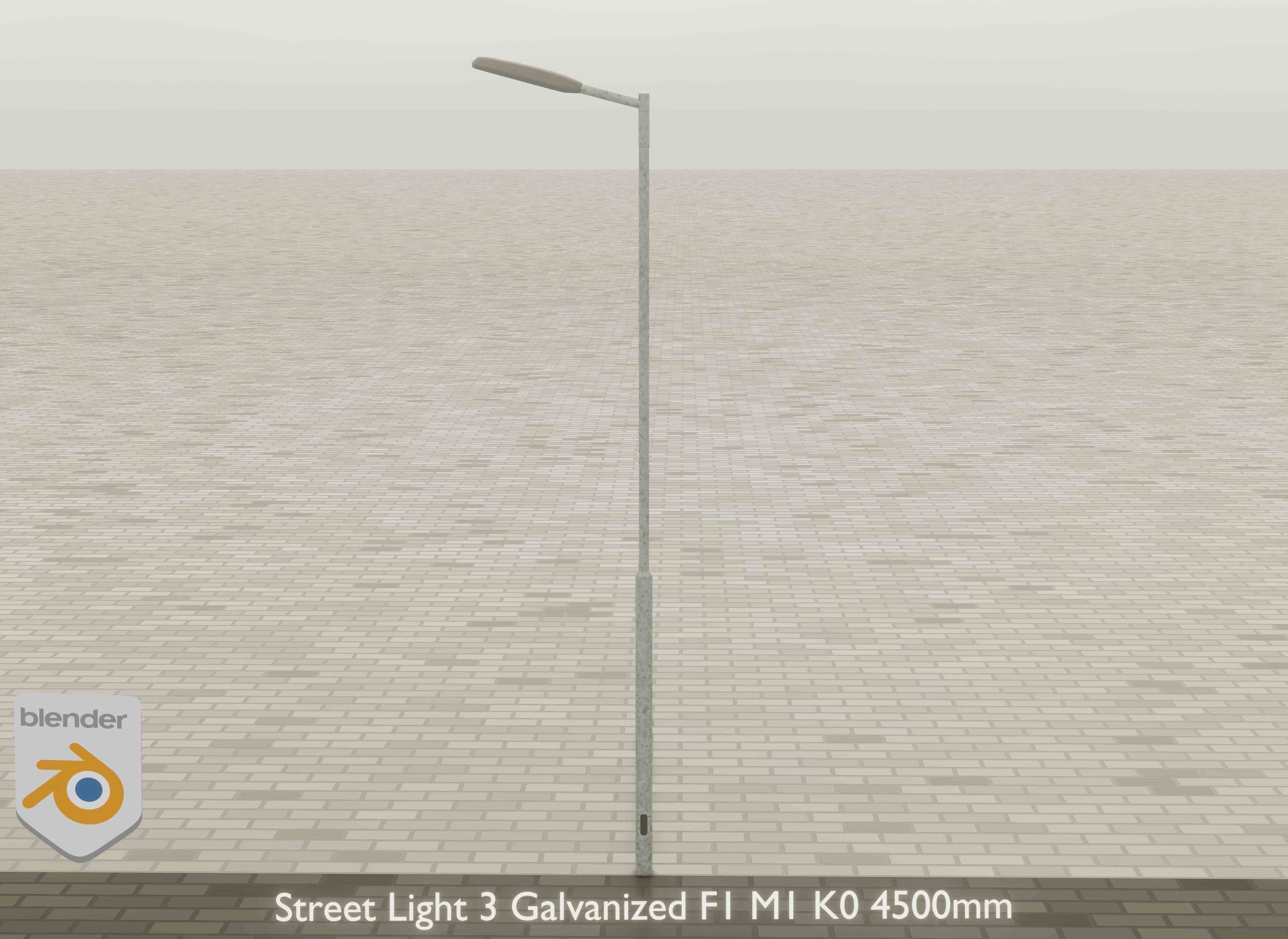 Street Light 3 Galvanized F1 M1 K0 4500mm Low-poly 3D model_18