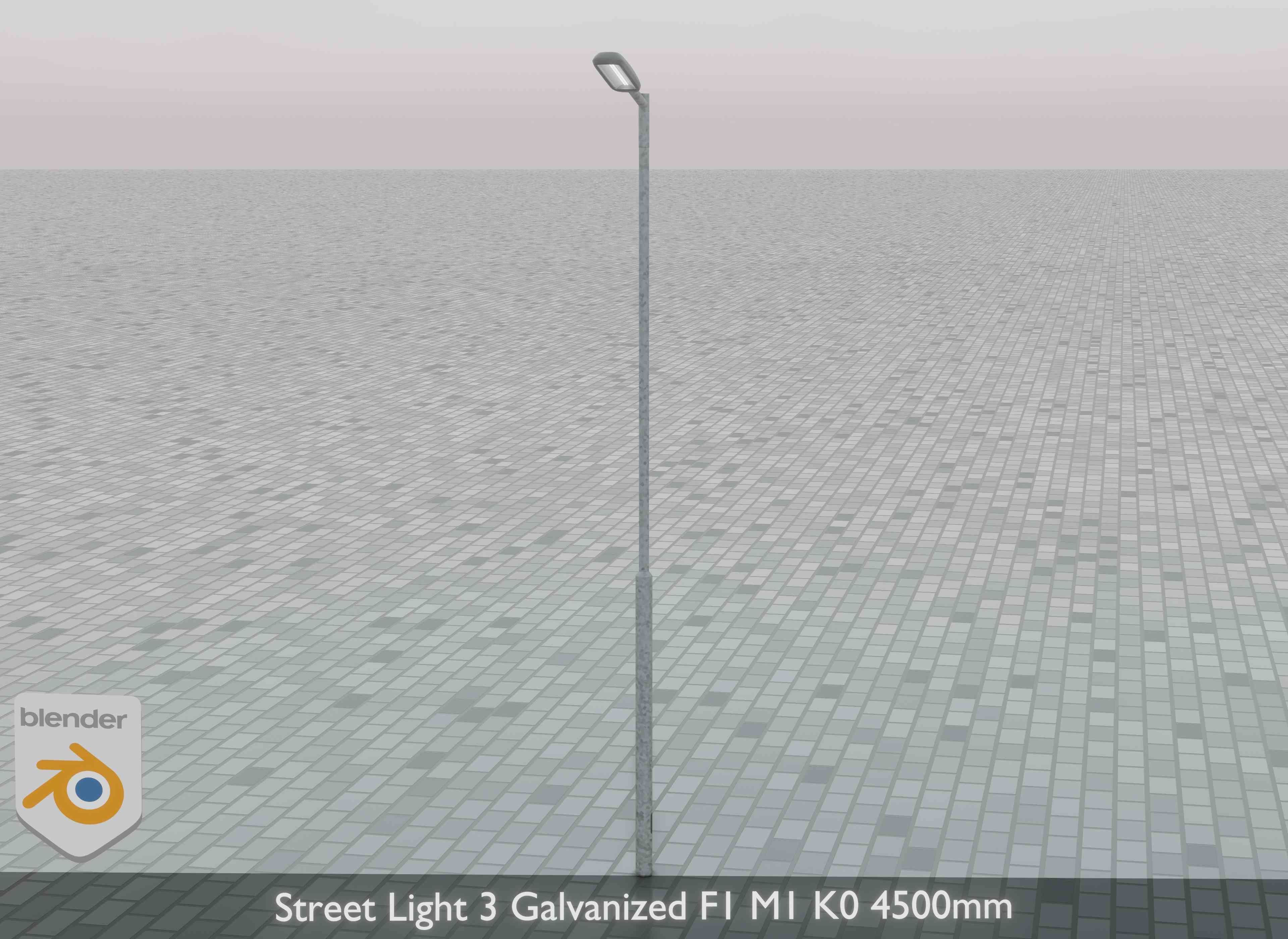 Street Light 3 Galvanized F1 M1 K0 4500mm Low-poly 3D model_32