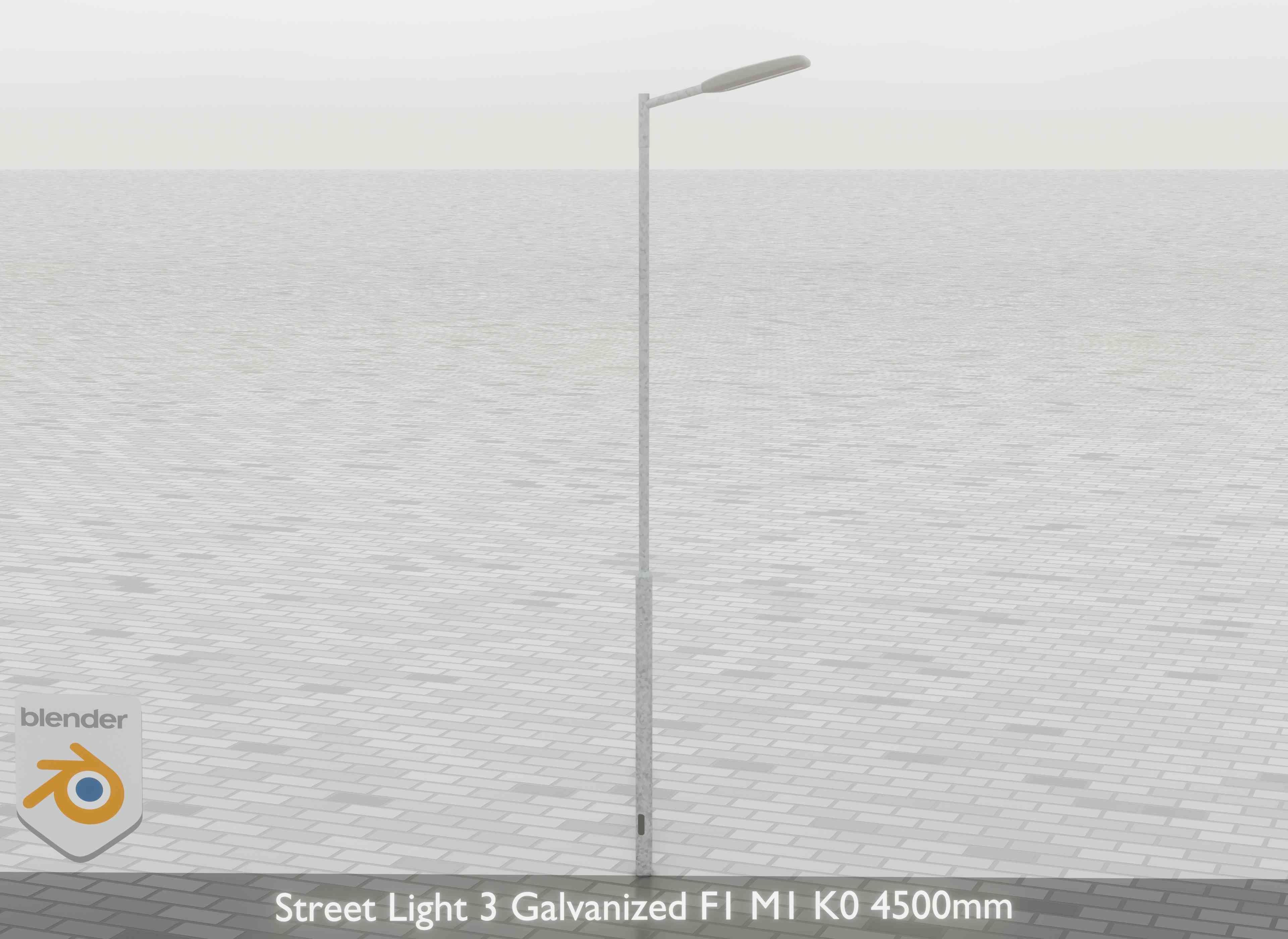 Street Light 3 Galvanized F1 M1 K0 4500mm Low-poly 3D model_28