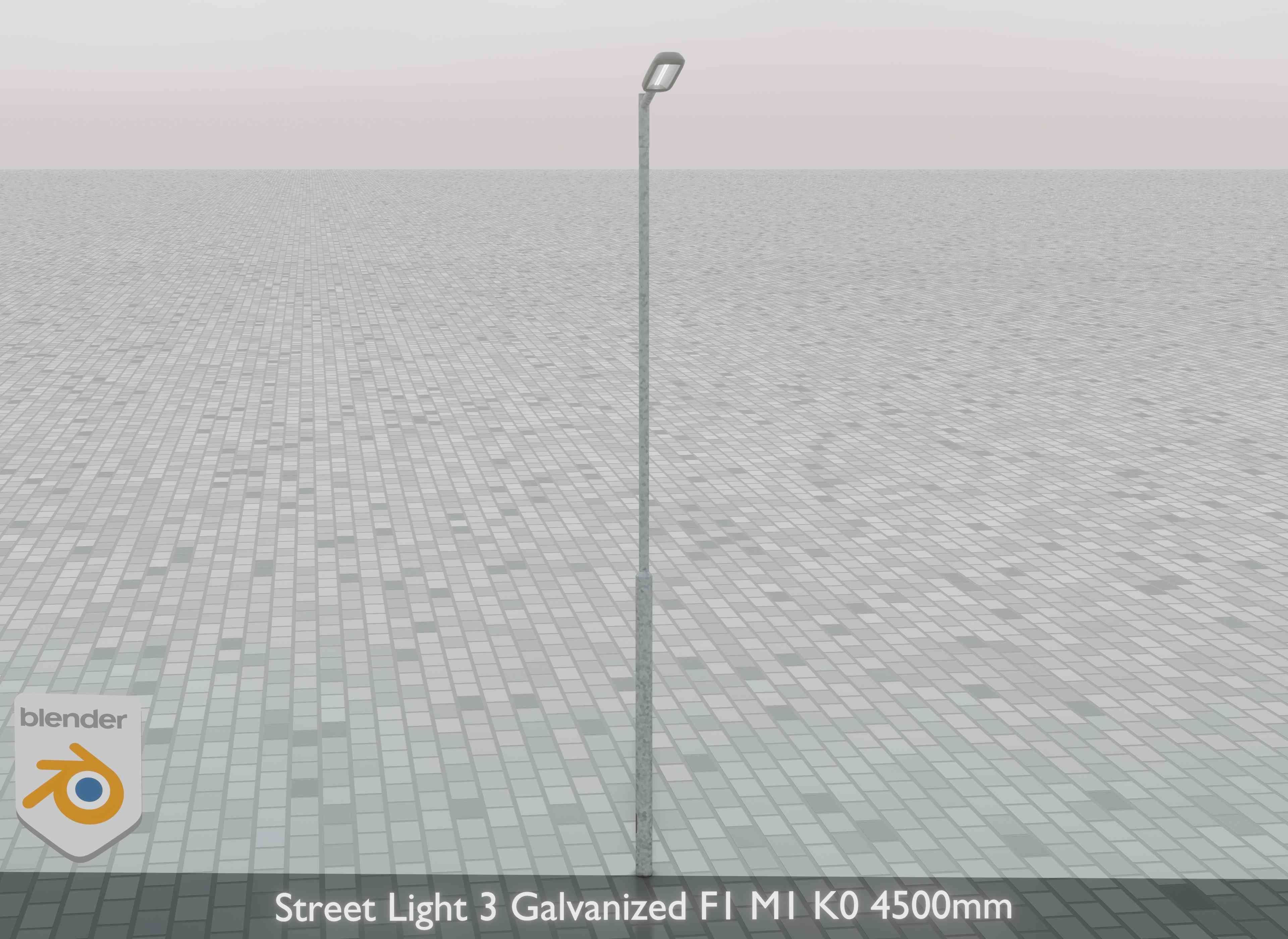 Street Light 3 Galvanized F1 M1 K0 4500mm Low-poly 3D model_31