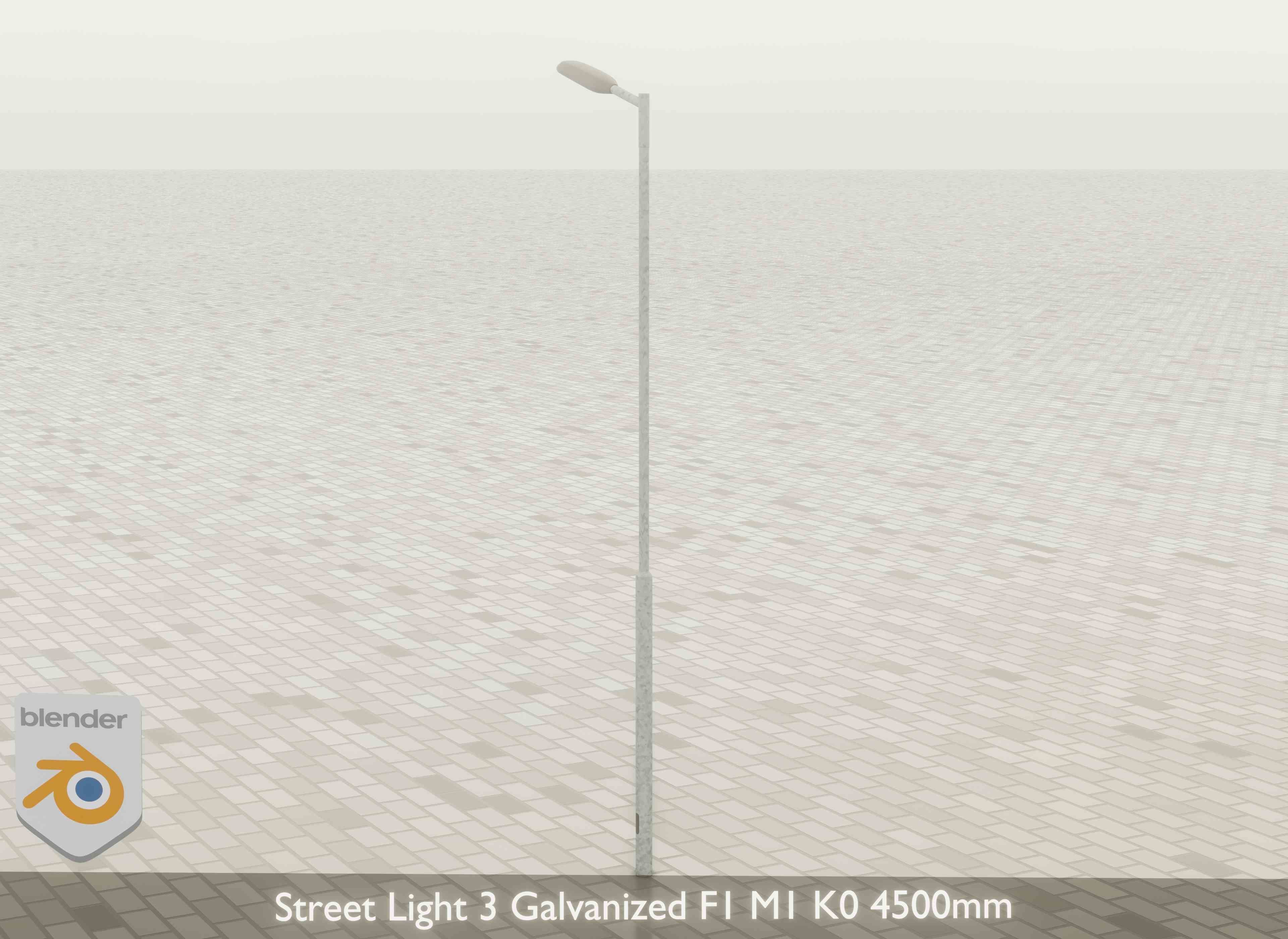 Street Light 3 Galvanized F1 M1 K0 4500mm Low-poly 3D model_21